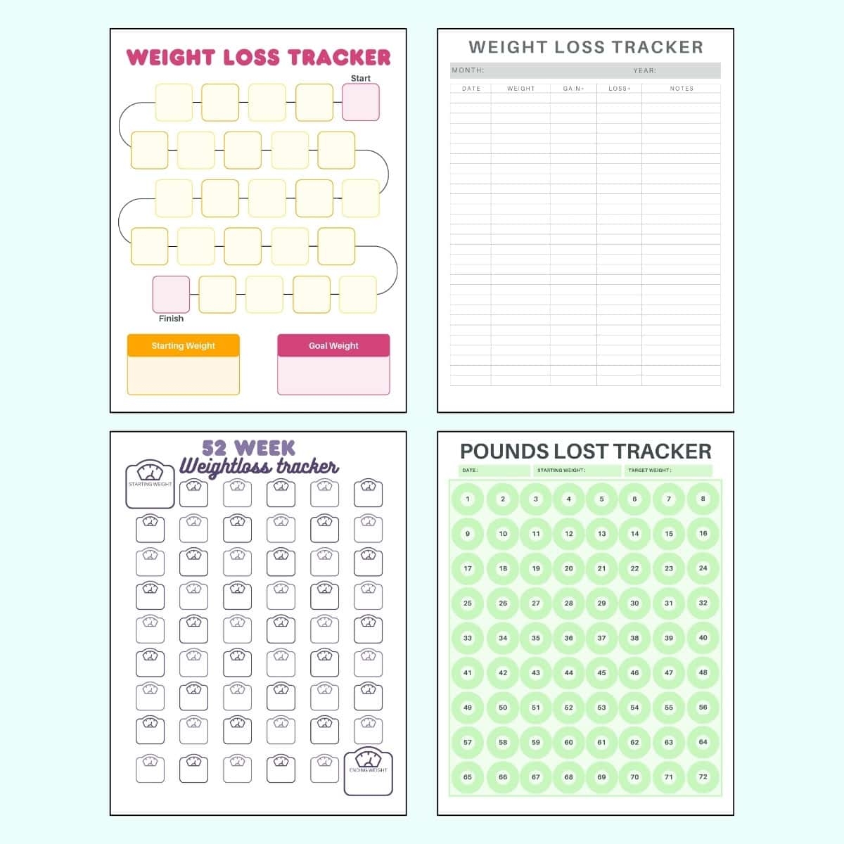 Free Printable Weightloss Motivation Tracker