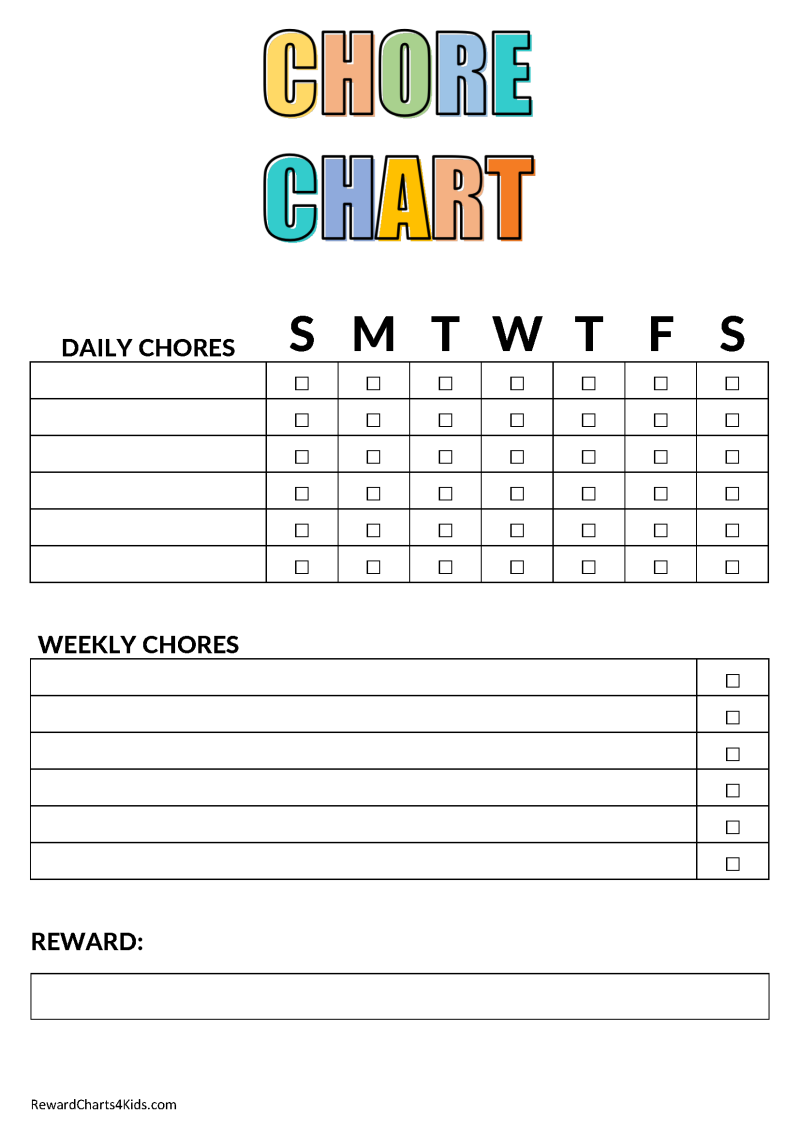 Boys Printable Incentive Chart