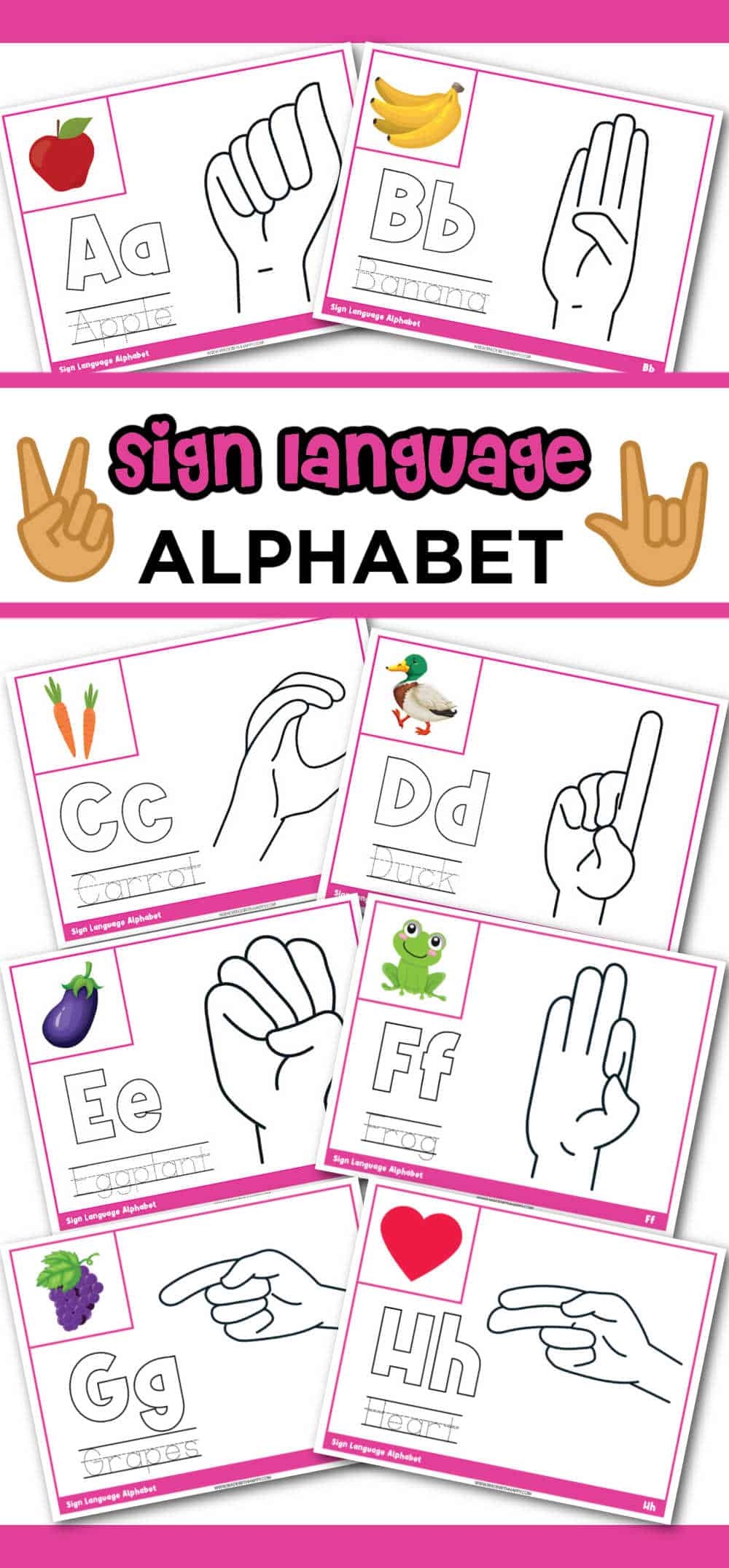 Free Sign Language Alphabet Printable Made With HAPPY