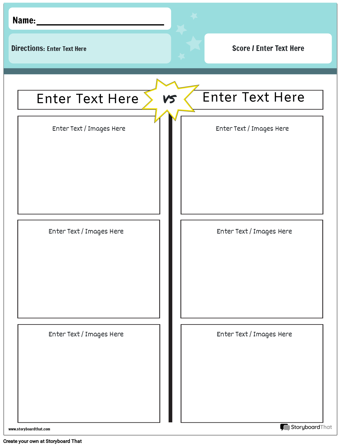 Free Printable T Chart Graphic Organizer