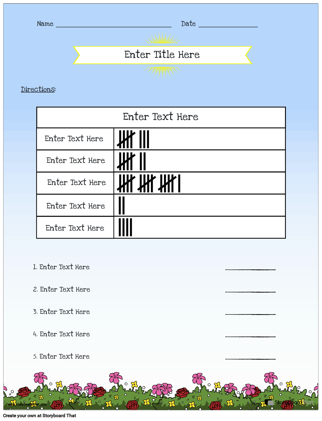 Free Printable Blank Tally Chart