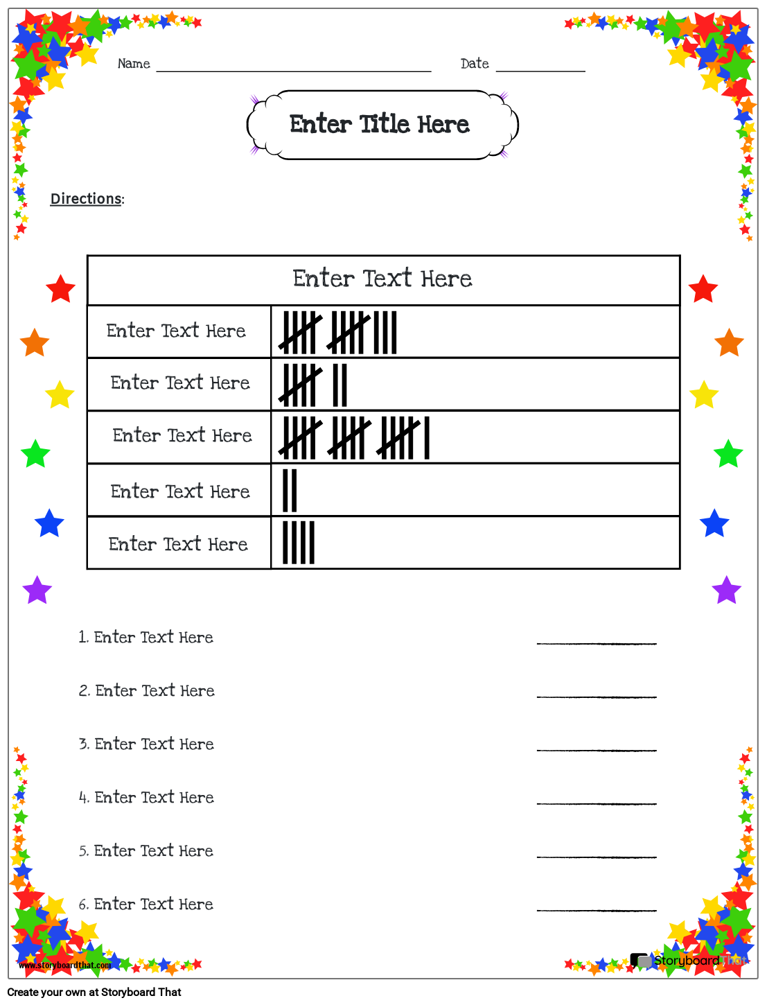 Free Tally Chart Templates Online Tally Chart Maker