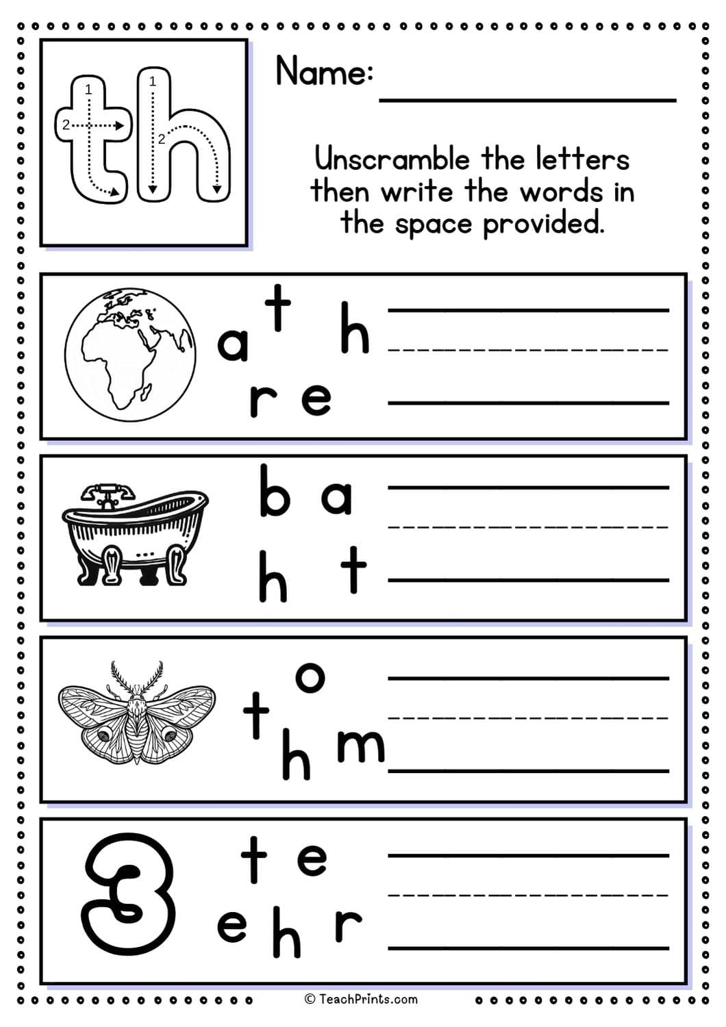 Free Printable Th Sound Worksheets