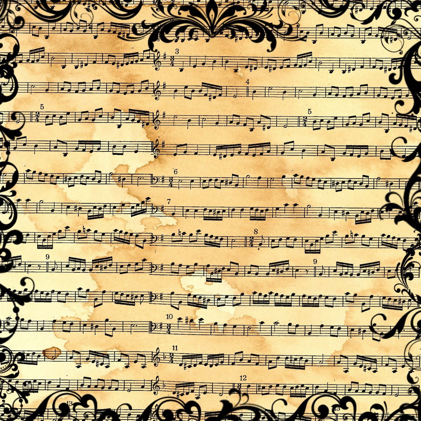 FREE ViNTaGE DiGiTaL STaMPS FREE Digital Scrapbook Paper Vintage Sheet Music
