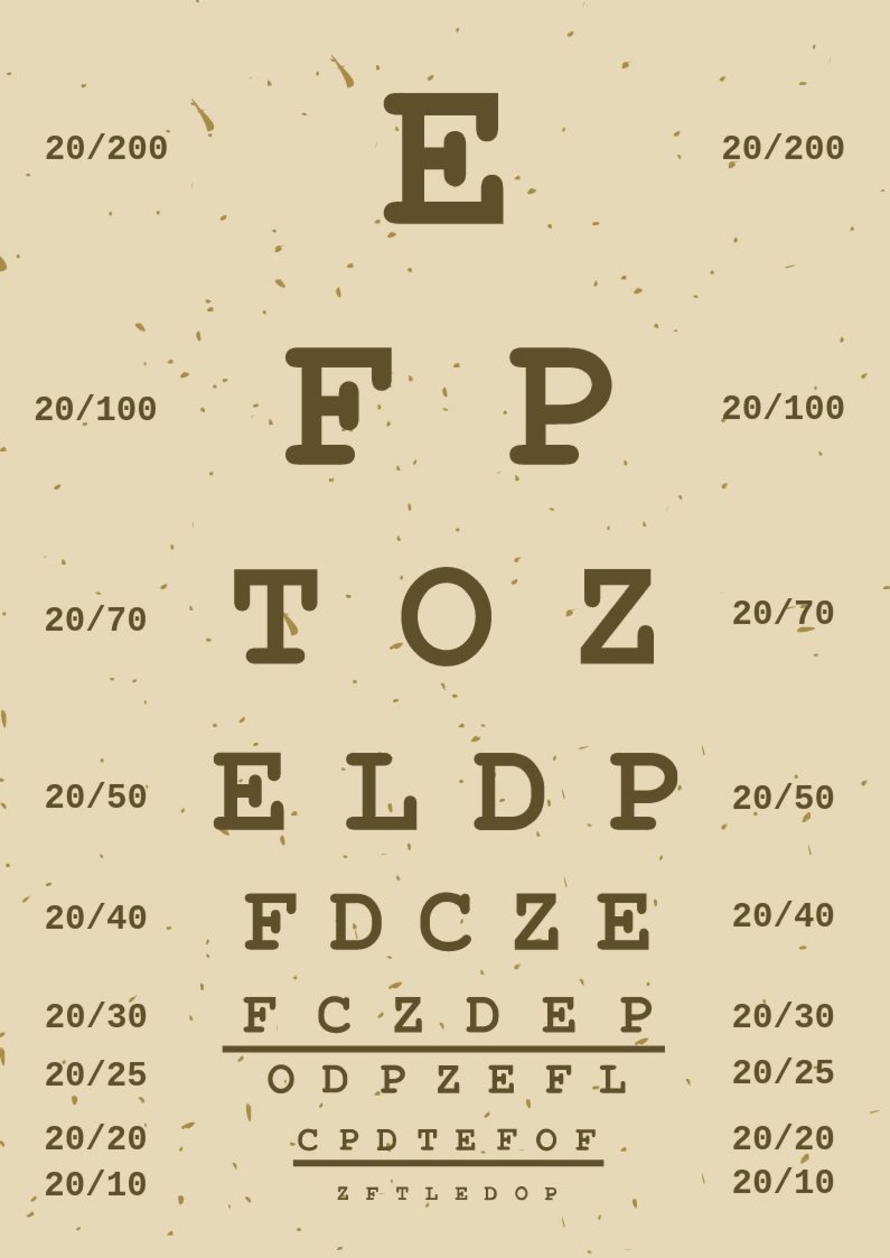 Free Vintage Eye Test Chart In Illustrator PDF Download Template
