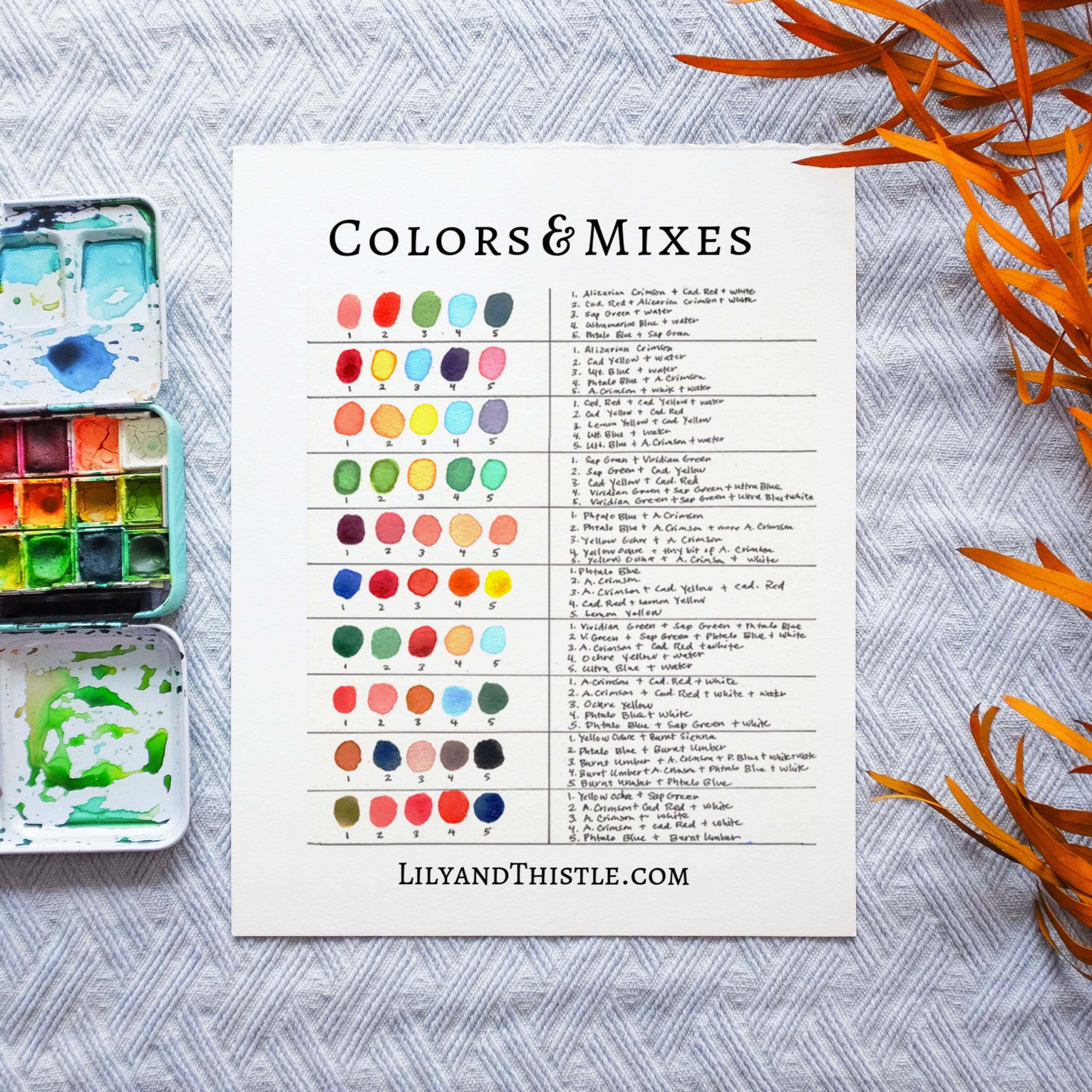 Color Mixing Chart Free Printabl