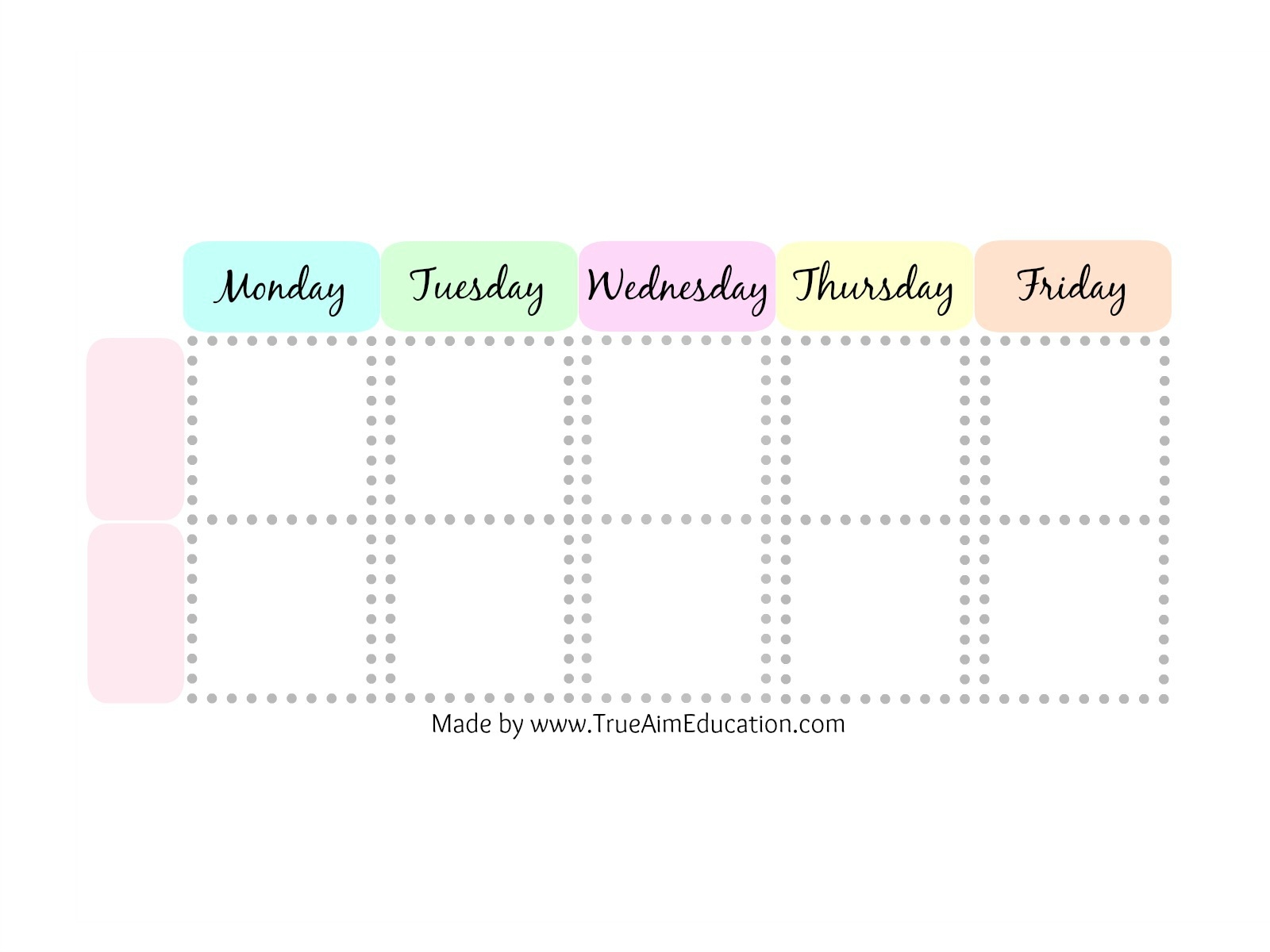 Free Weekly Planner Printable True Aim