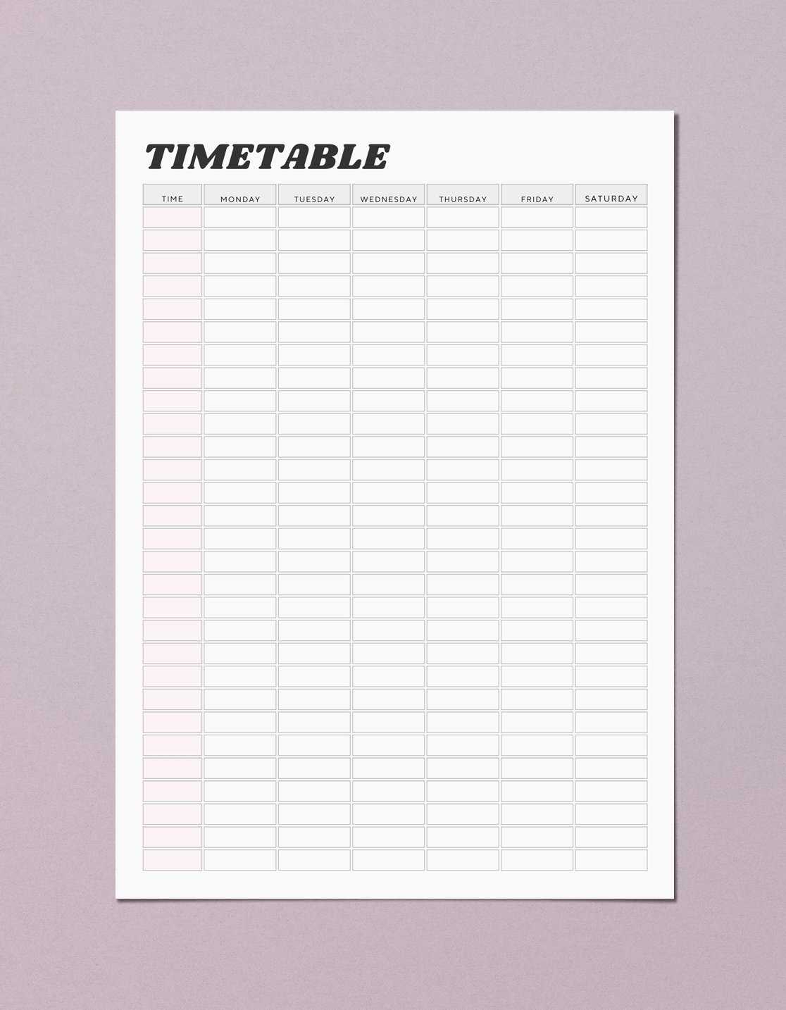 Free Weekly Printable Timetable 12 Templates The Holiday Mama