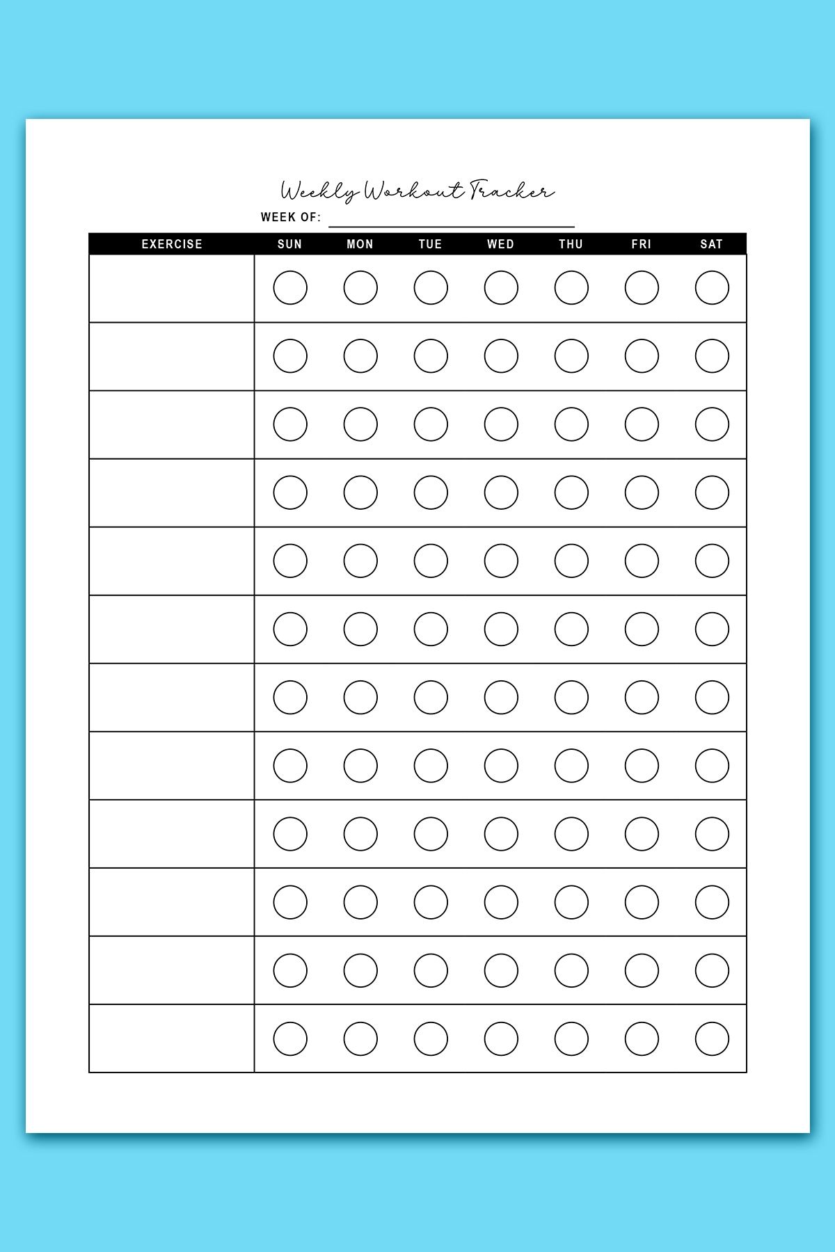 Free Printable Fitness Charts Free Printable Fitness Charts
