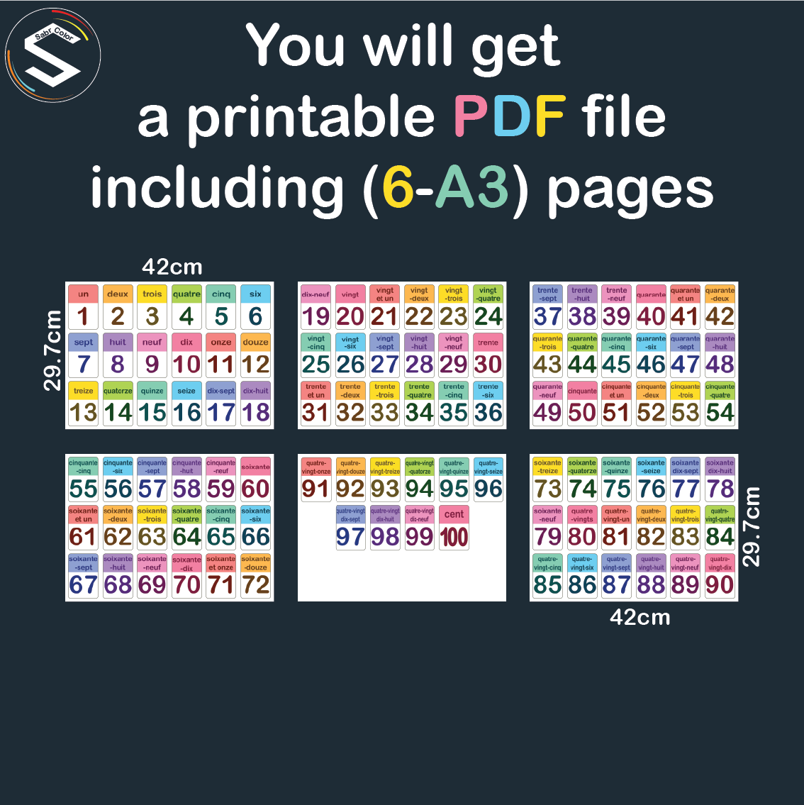 FRENCH 01 To 100 Numbers Flash Cards Les Nombres Fran ais De 1 100 Made By Teachers