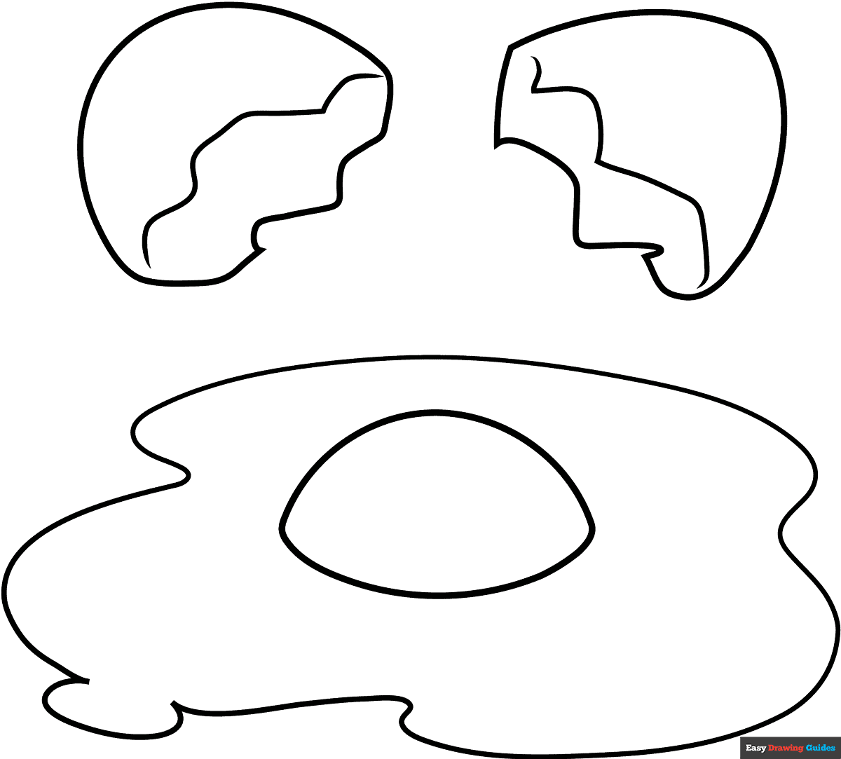 Fried Egg Coloring Page Easy Drawing Guides