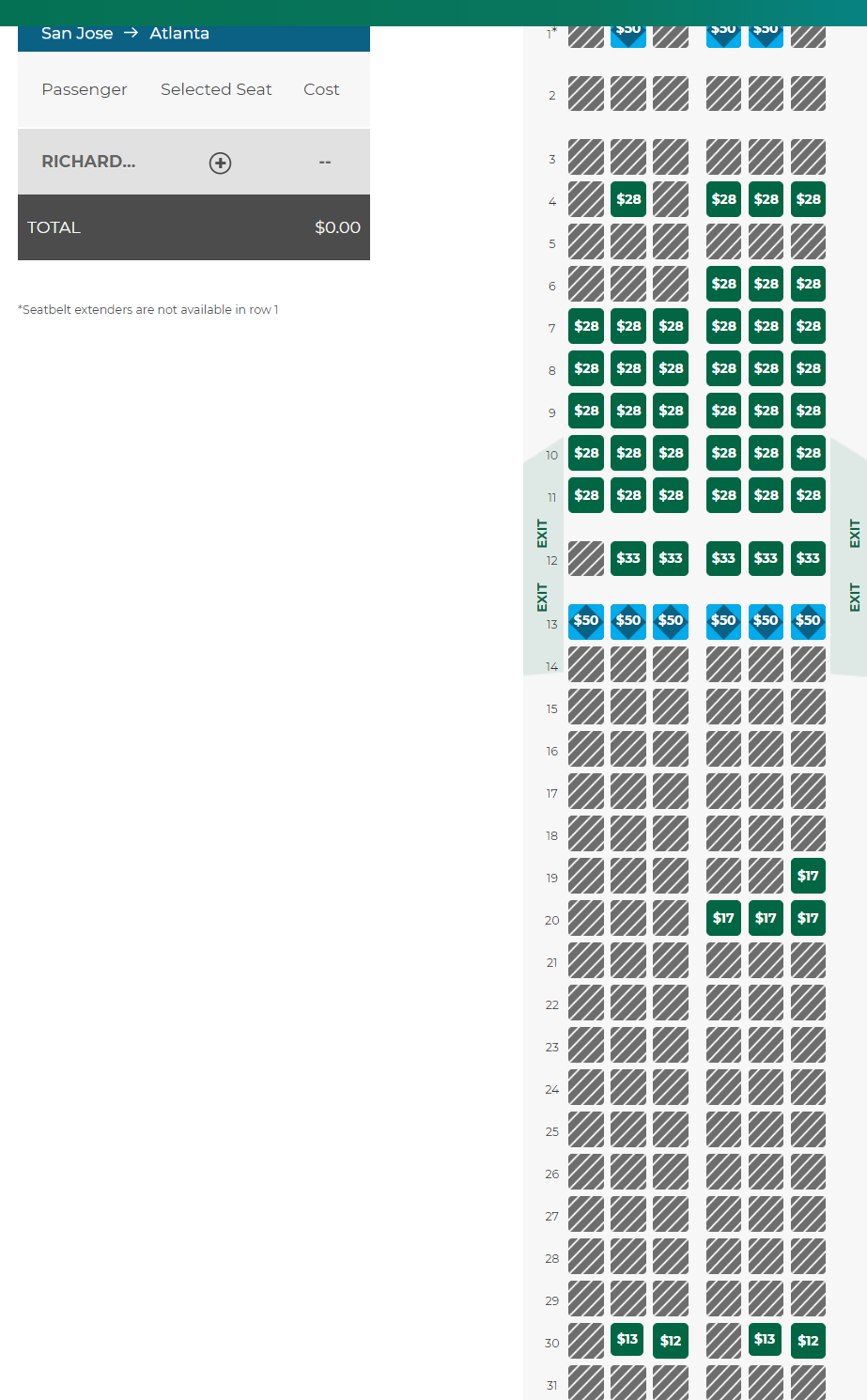 Frontier Seat Chart At Check in Loyalty Traveler