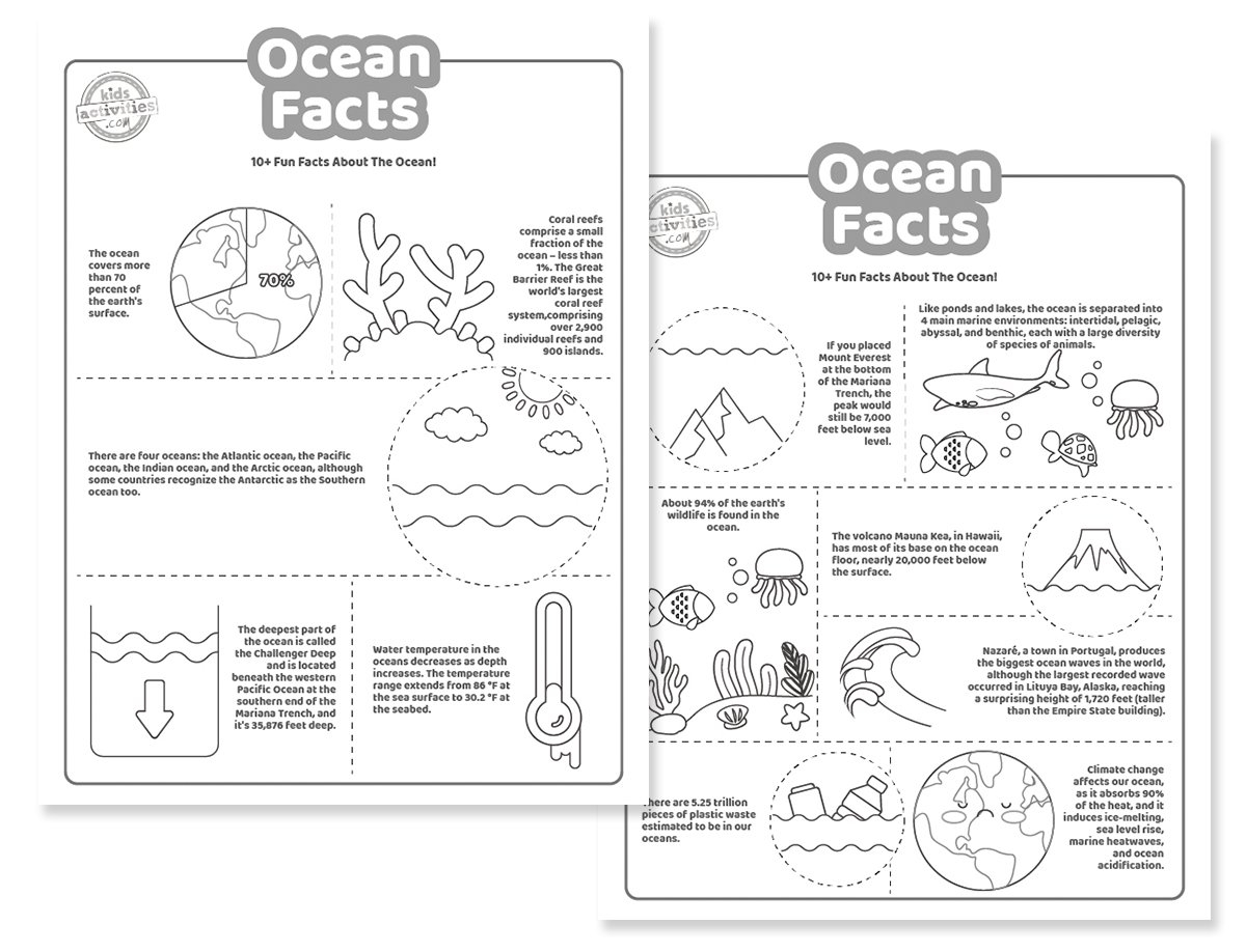 Fun Ocean Facts Coloring Pages Kids Activities Blog