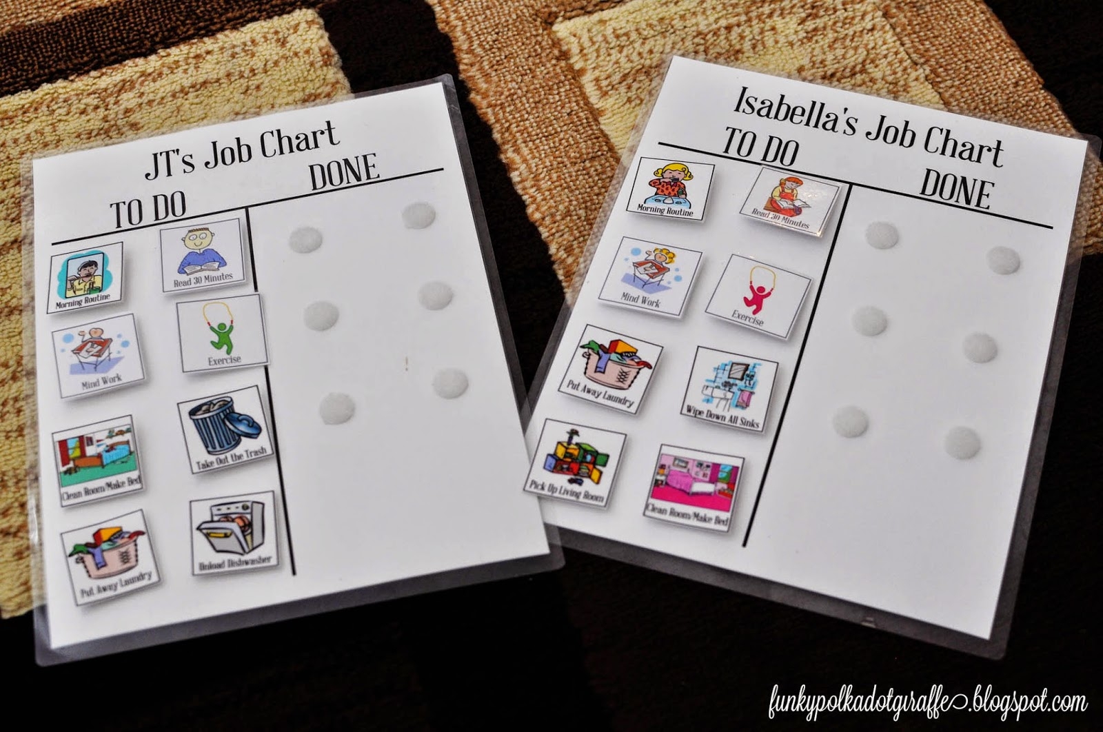 Funky Polkadot Giraffe Chore Chart With FREE Printables