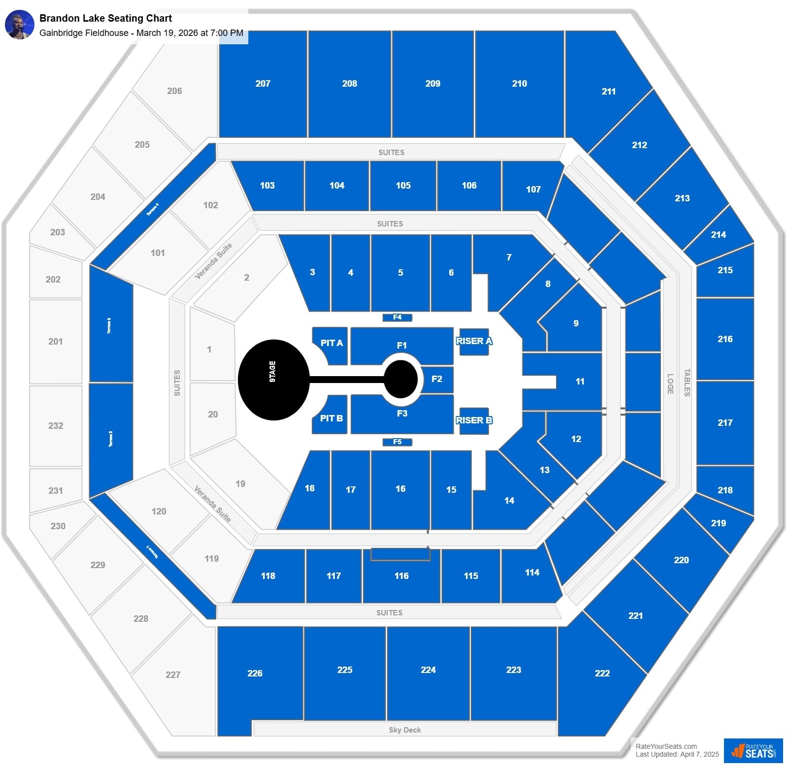 Gainbridge Fieldhouse Concert Seating Chart RateYourSeats
