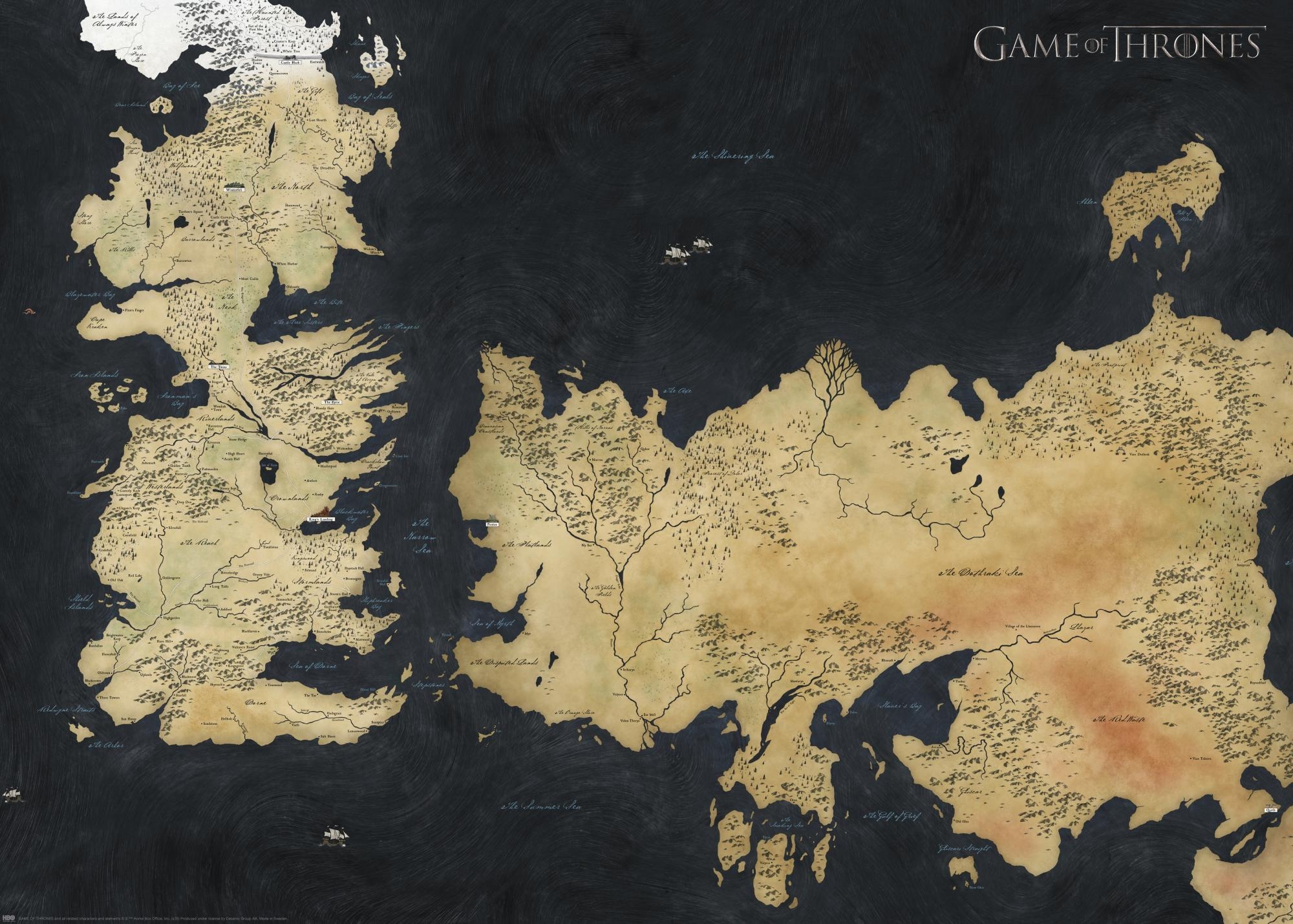 Game Of Thrones Westeros Map Poster Poster Store US