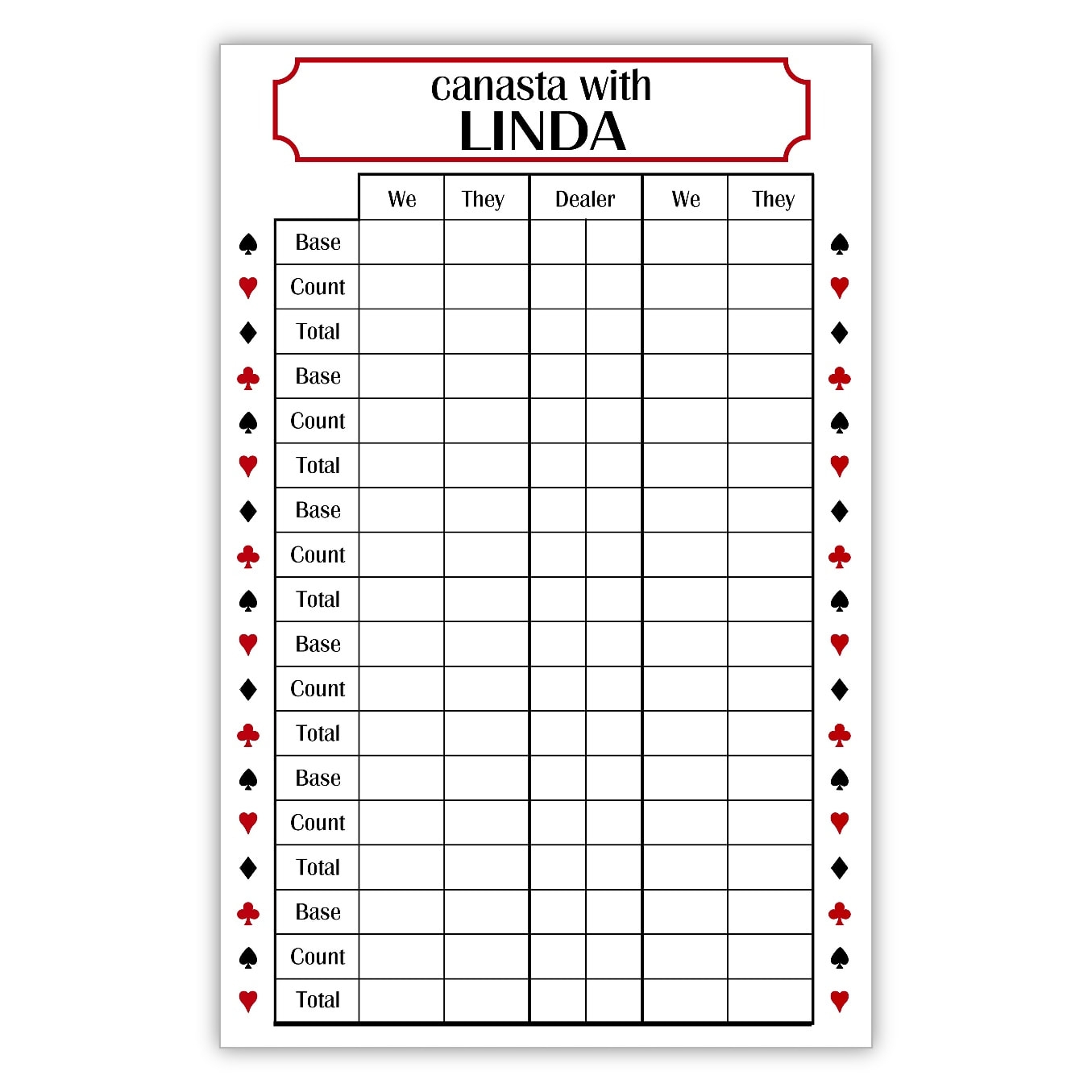 Pdf Printable Canasta Score Sheet