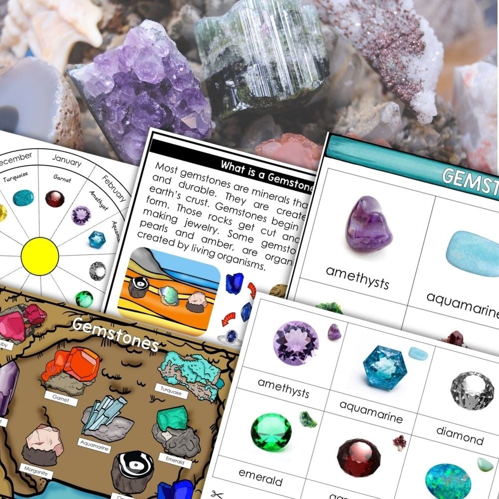 Gemstones Activity Pack Montessori Nature