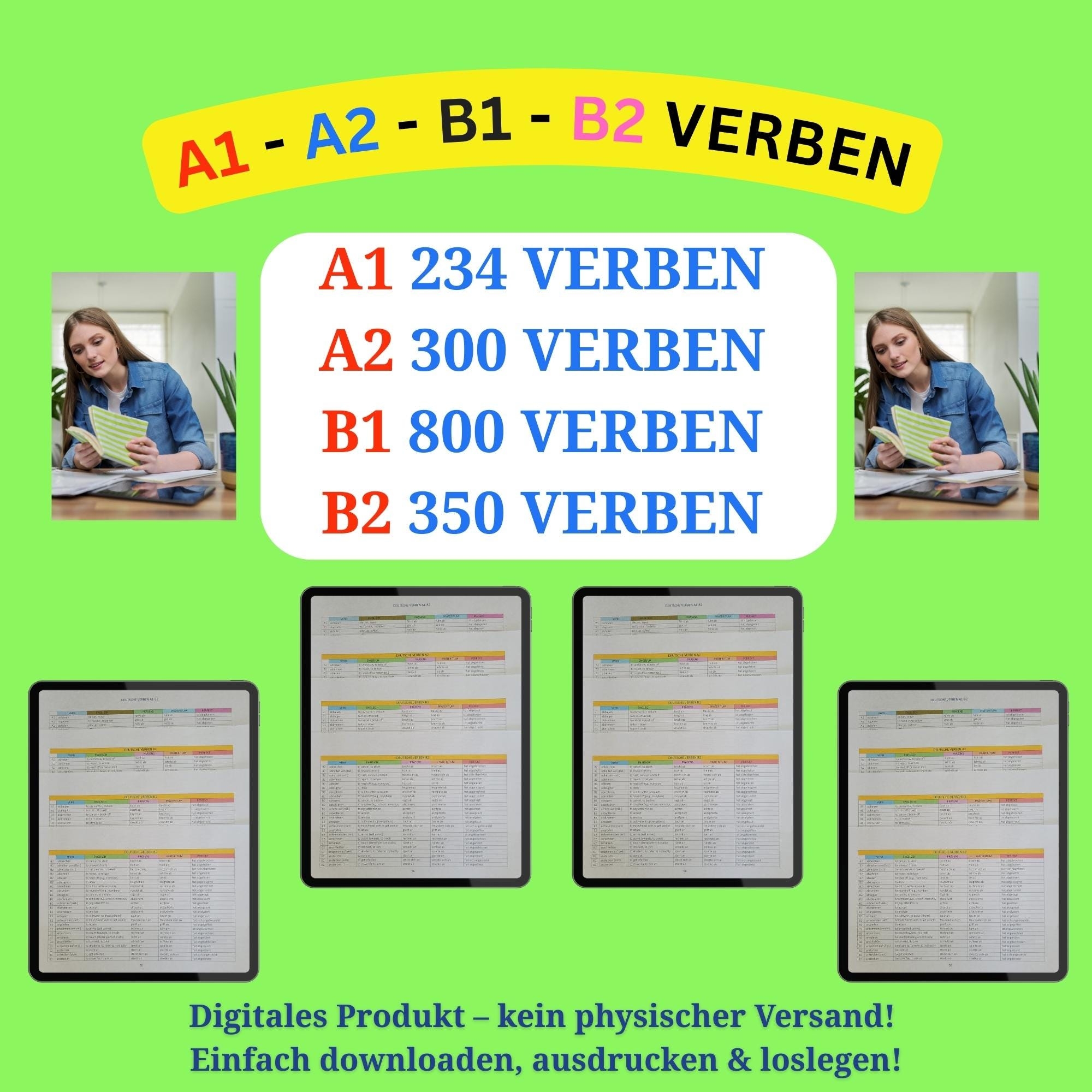 Free Printable German Regular Verb Chart