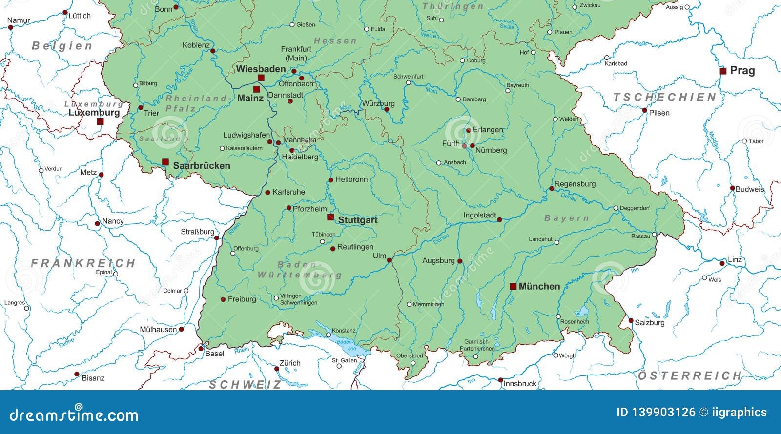 Printable Map Of Southern Germany Printable Map Of Southern Germany