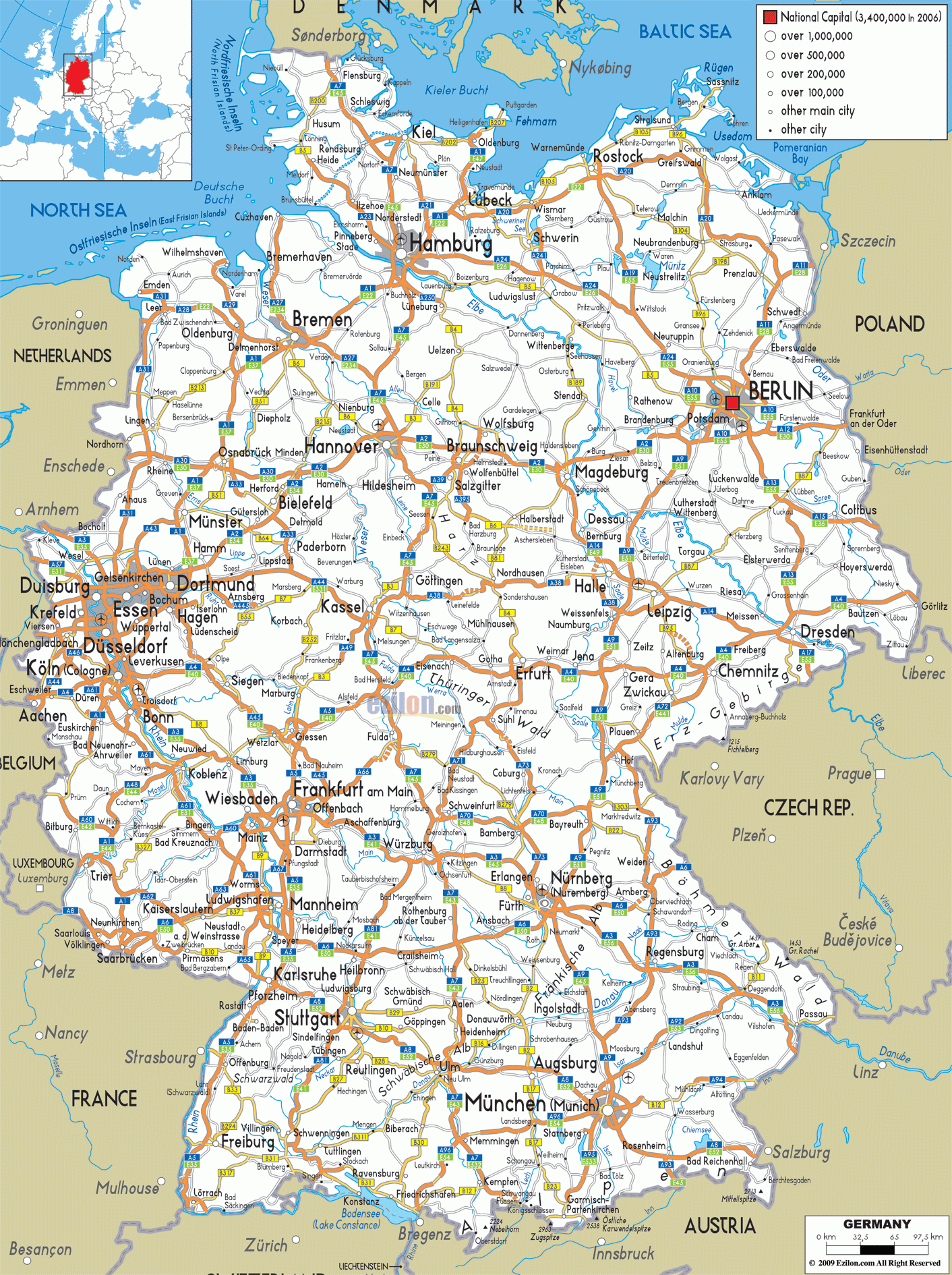 Germany Road Map Highways Autobahns And Transport Routes Explained Ezilon Maps Germany Road Map Highways Autobahns And Transport Routes Explained Ezilon Maps