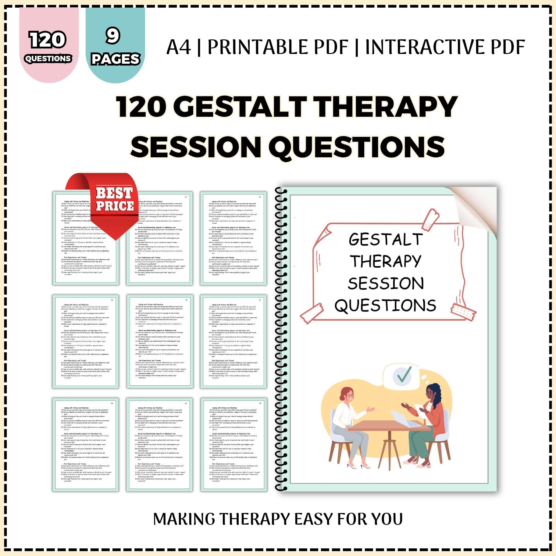 Gestalt Therapy Workbook Printable Session Questions Mental Health Journal PDF Etsy