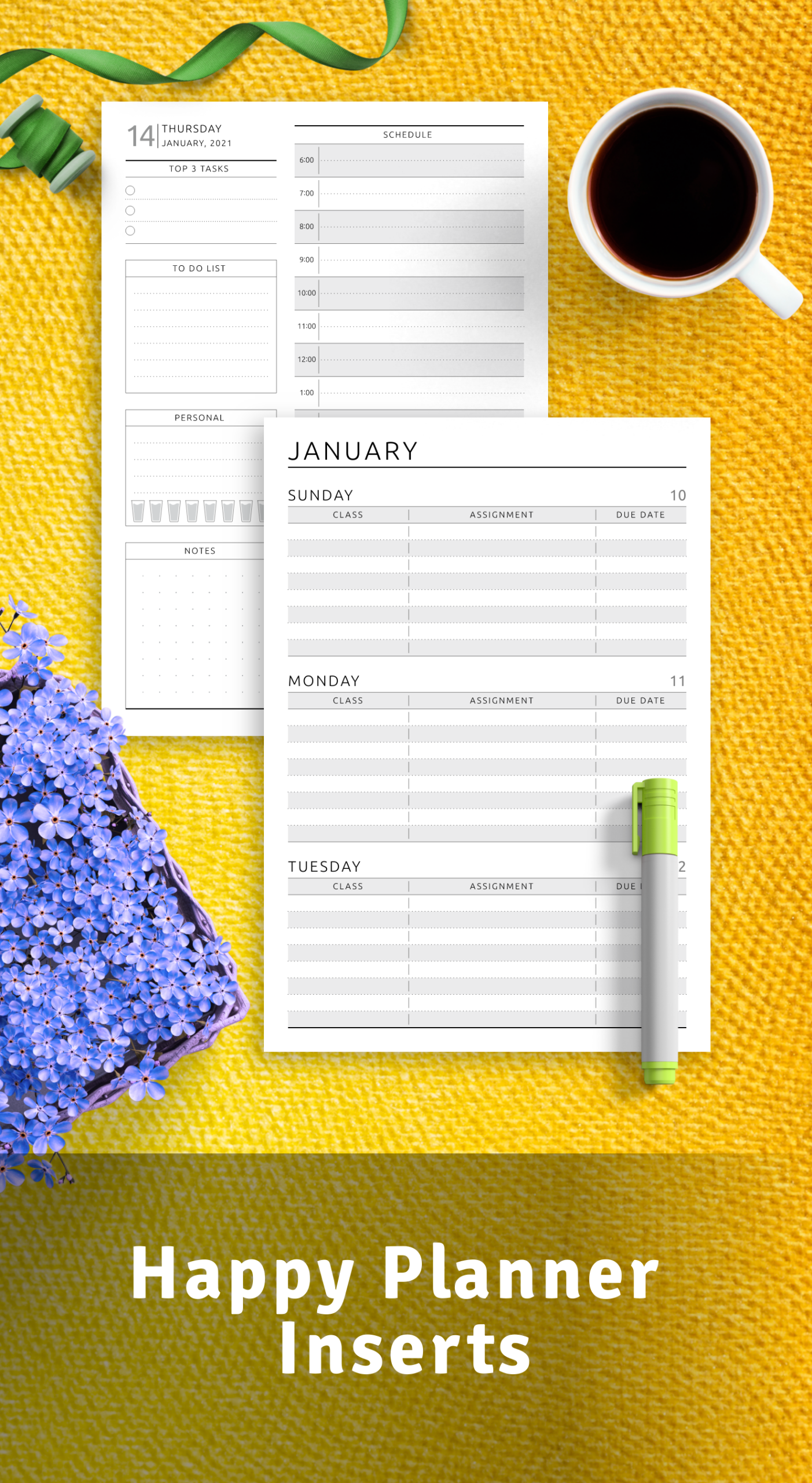 Printable Happy Planner Calendar Pages