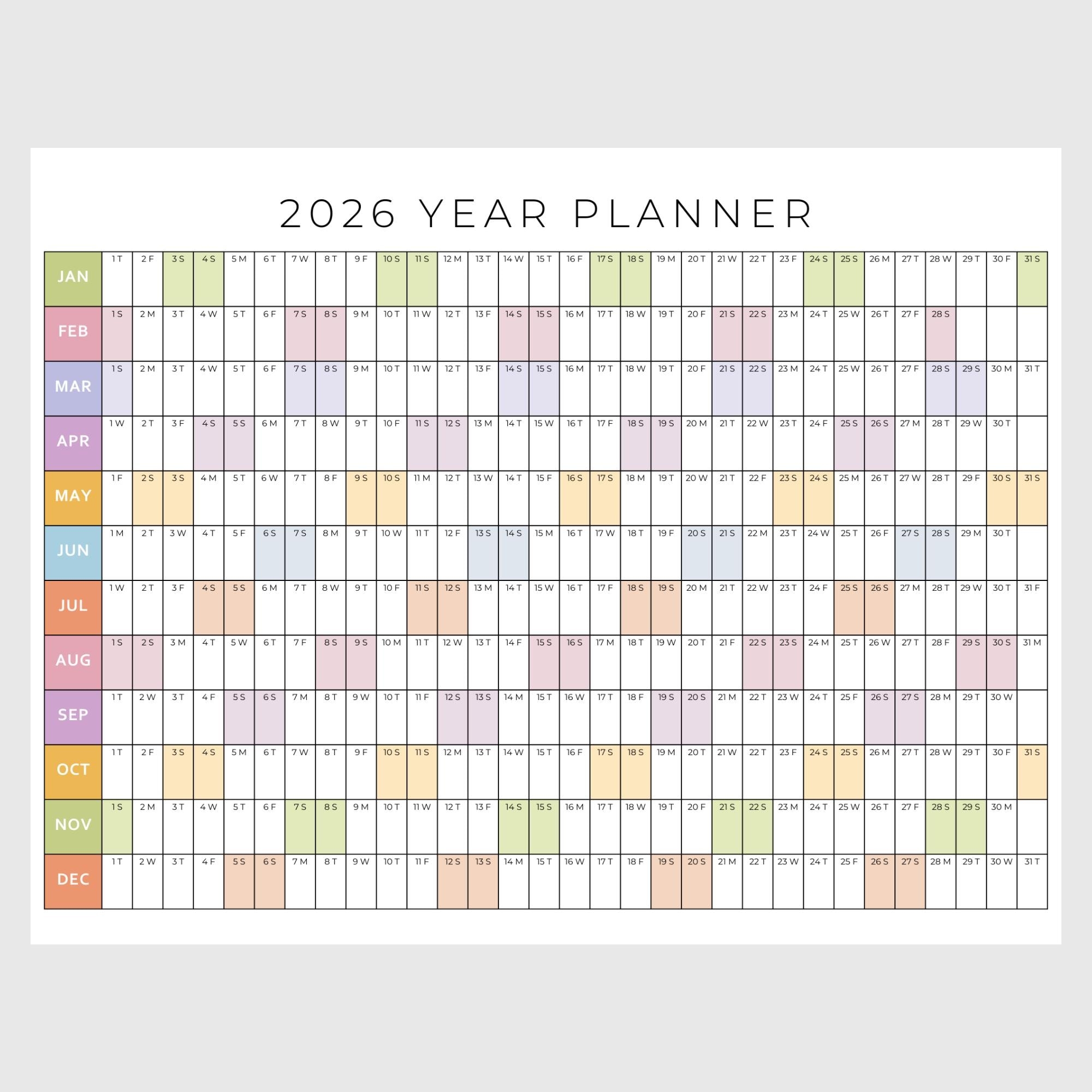 Giant Calendar Printable