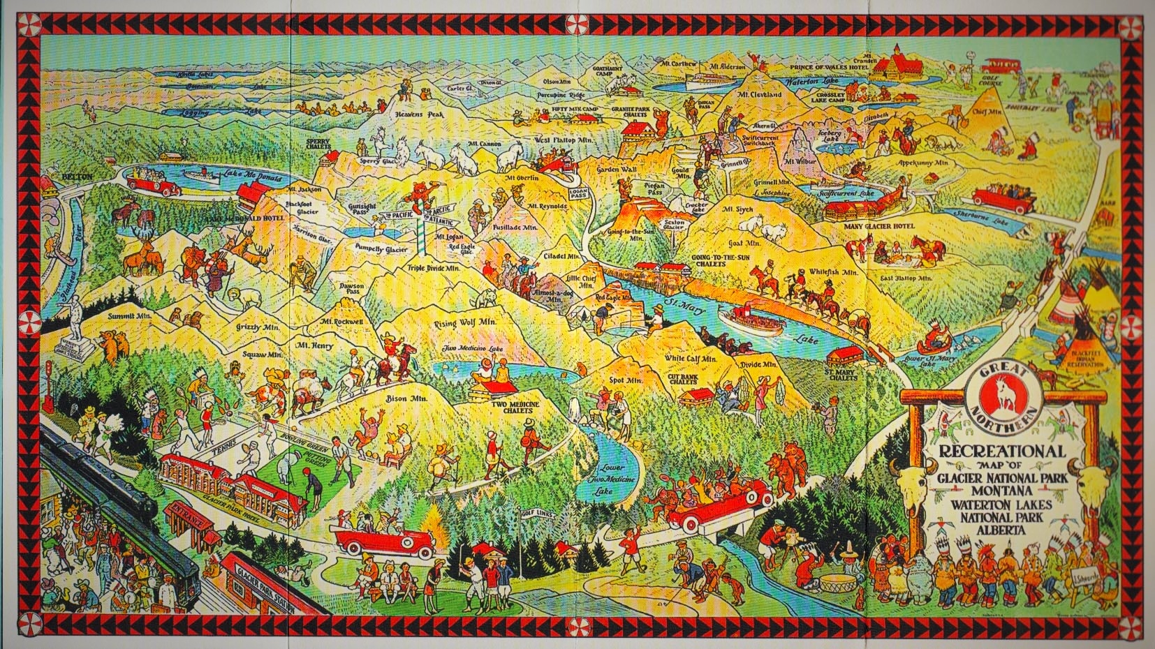 Glacier National Park Vintage Map 2TravelDads