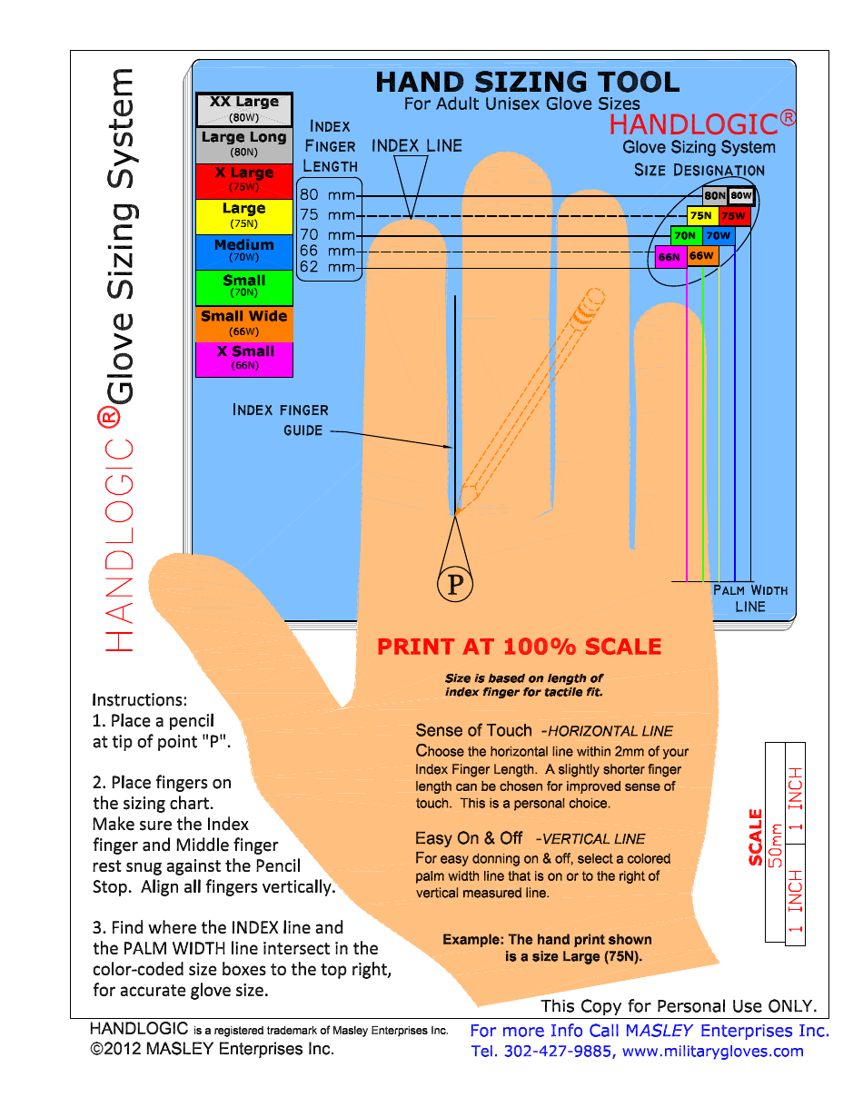 Glove Measurement Chart Printable
