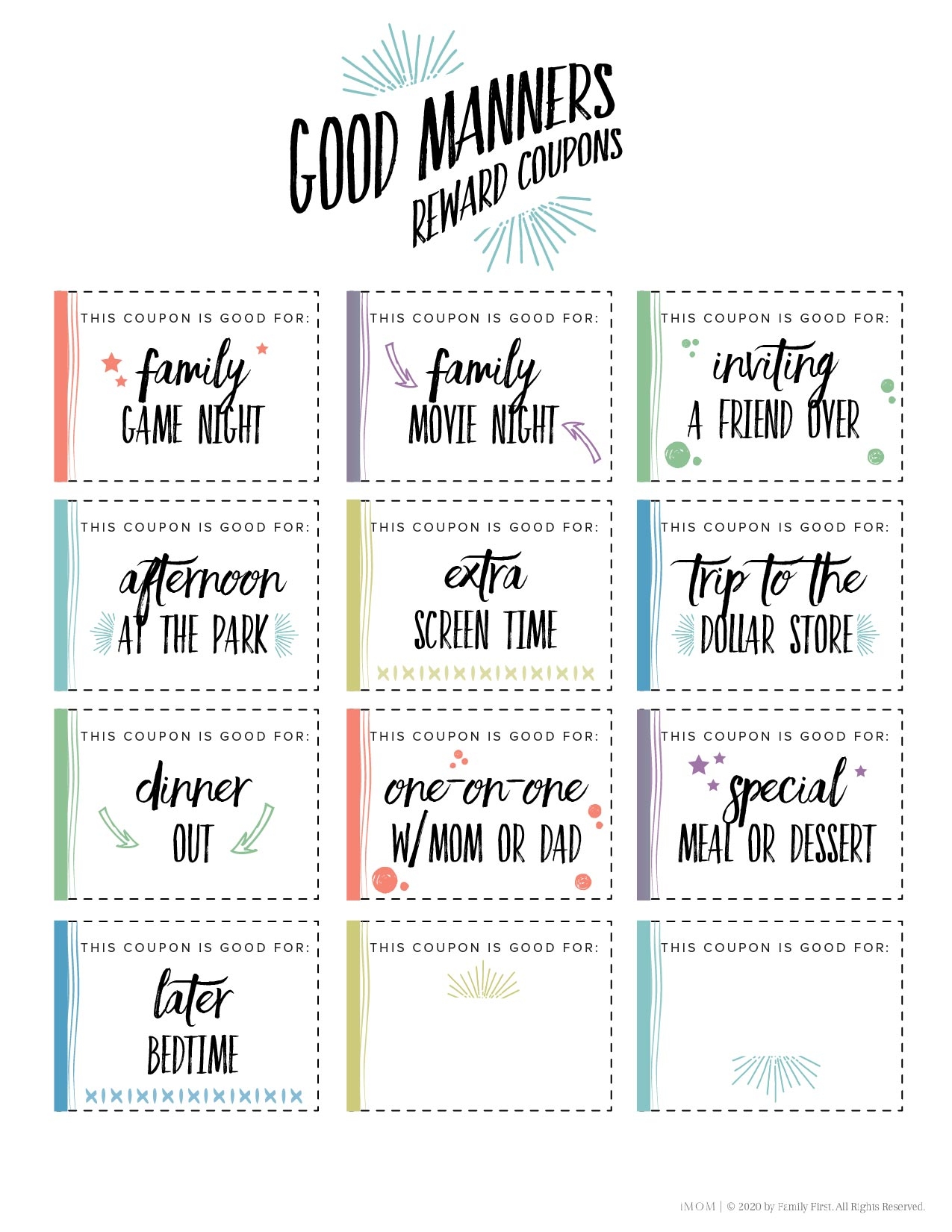 Good Manners Reward Coupons IMOM