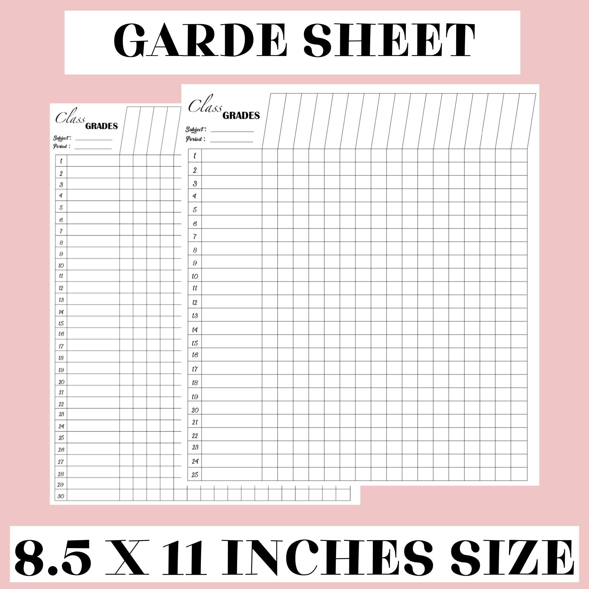Gradebook Printable Etsy
