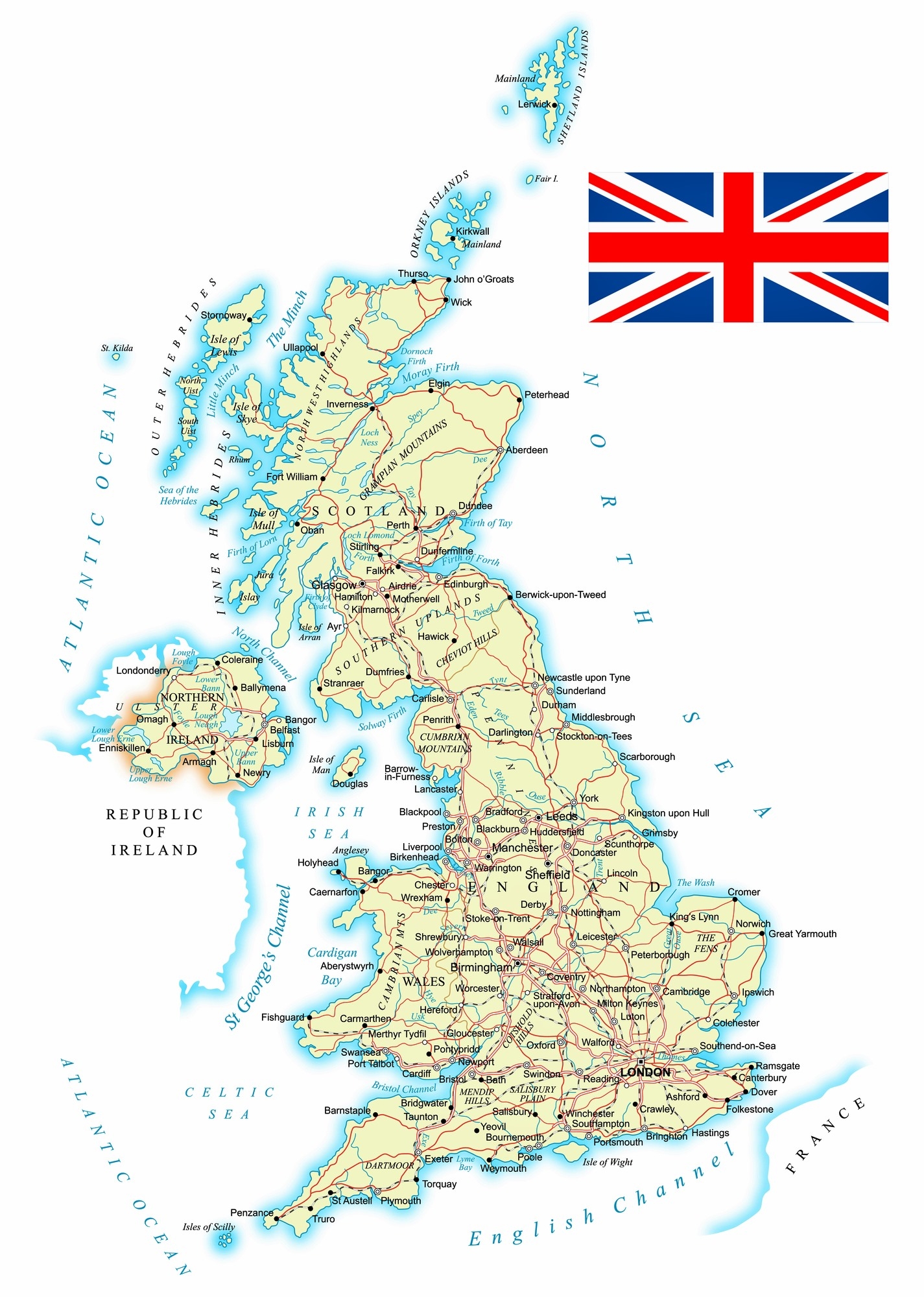 Free Printable Uk Map