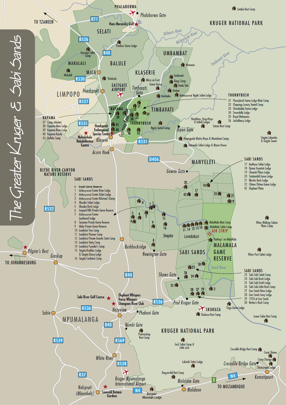 Printable Kruger National Park Map