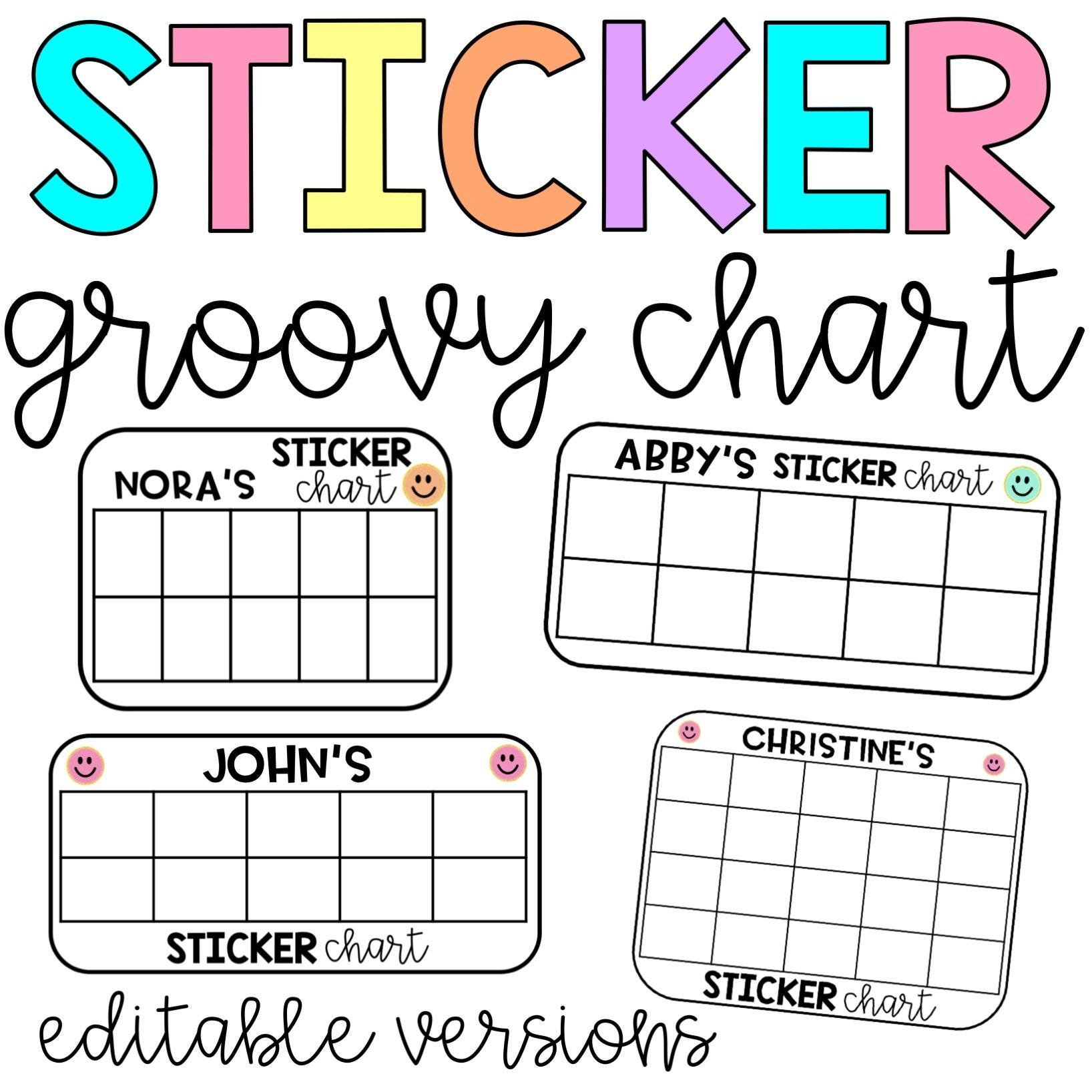 Groovy Leopard And Dalmatian Sticker Charts L Editable Etsy Groovy Leopard And Dalmatian Sticker Charts L Editable Etsy