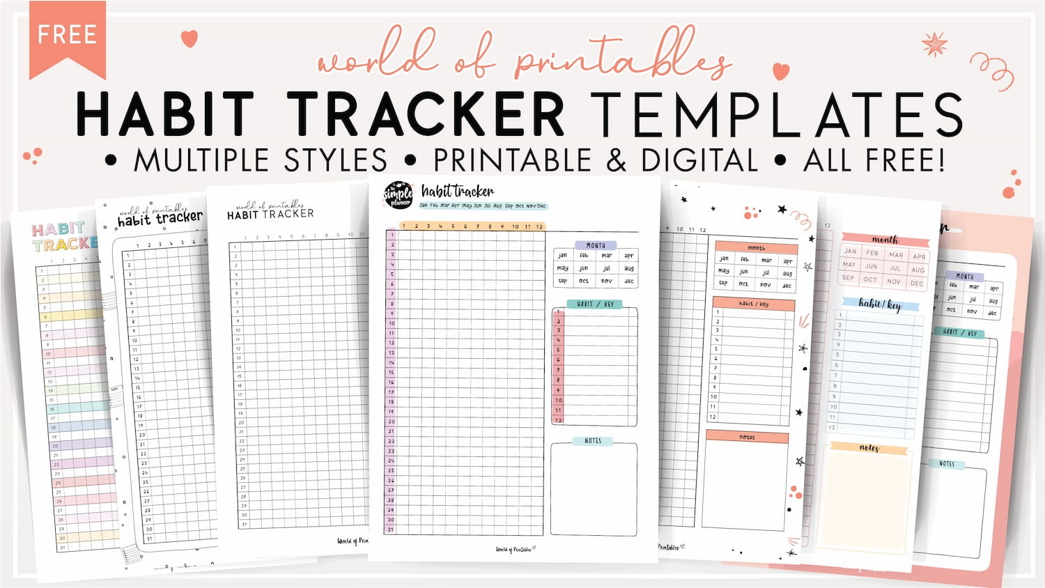 Habit Tracker Printables Templates World Of Printables
