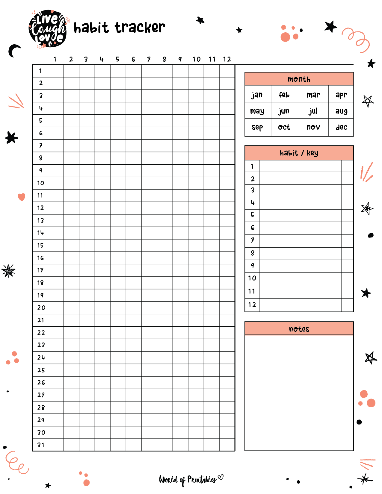 Habit Tracker Templates World Of Printables
