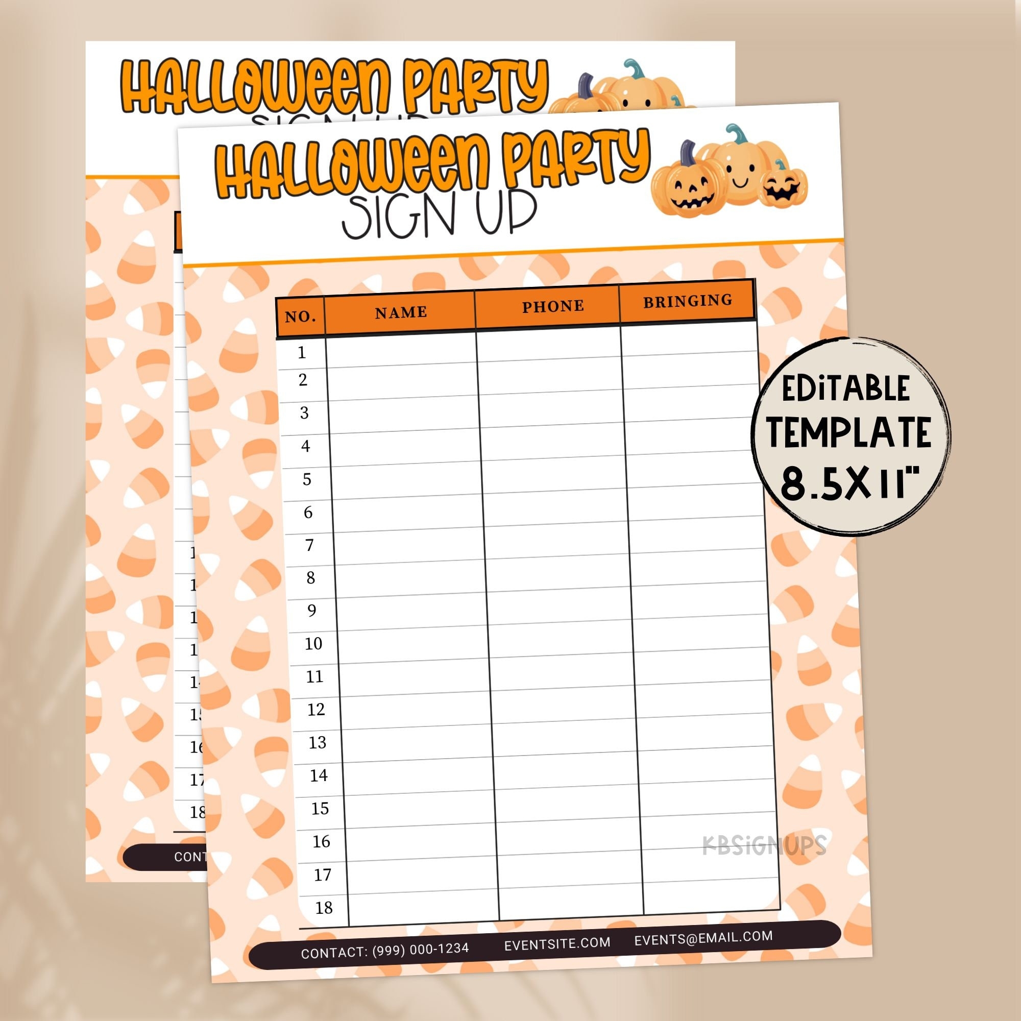 Halloween Party Editable Sign up Sheet Template Volunteer Sign Up Flyer Instant Download Party Sign Up List Class Party Sign Up Etsy