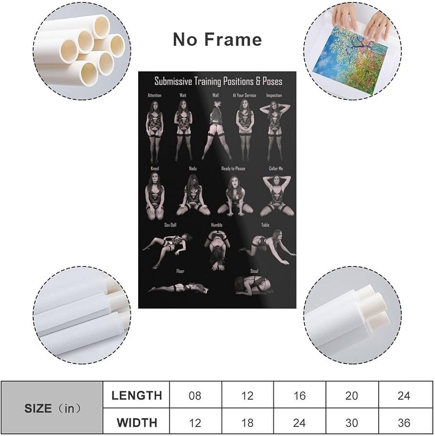 HAROLA Submissive Training Positions And Poses Poster Poster Cool Artworks Painting Wall Art Canvas Prints Hanging Picture Home Decor Posters Gift Idea 24x36inch 60x90cm Unframe style Amazon ca Home