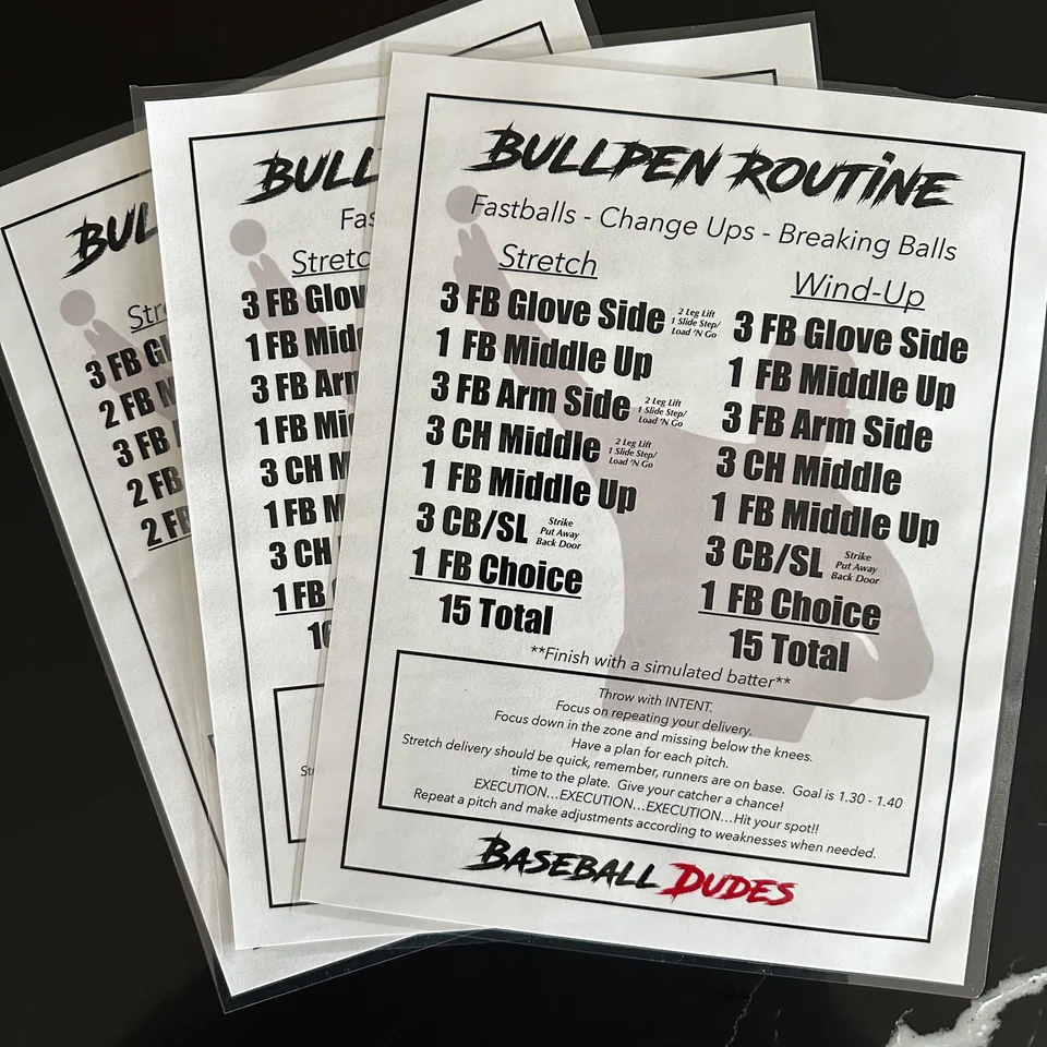 Free Printable Bullpen Pitching Charts