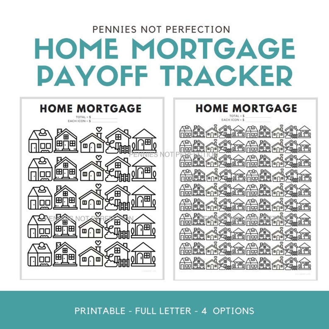 Home Loan Payoff Chart Mortgage Tracker Printable PDF Etsy
