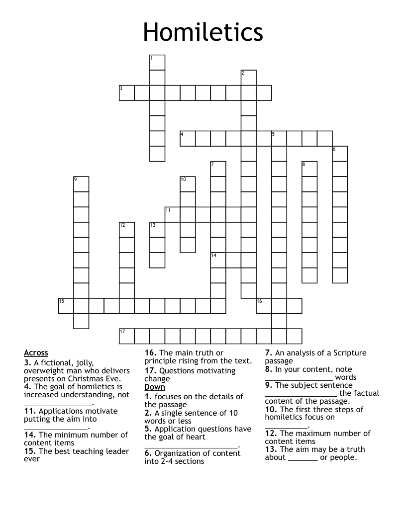 Homiletics Crossword WordMint