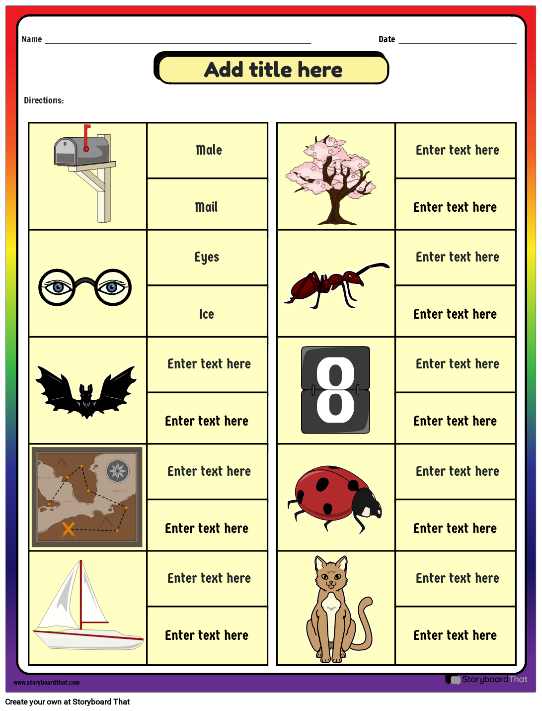 Homonym Worksheets Free Customizable From Storyboard That