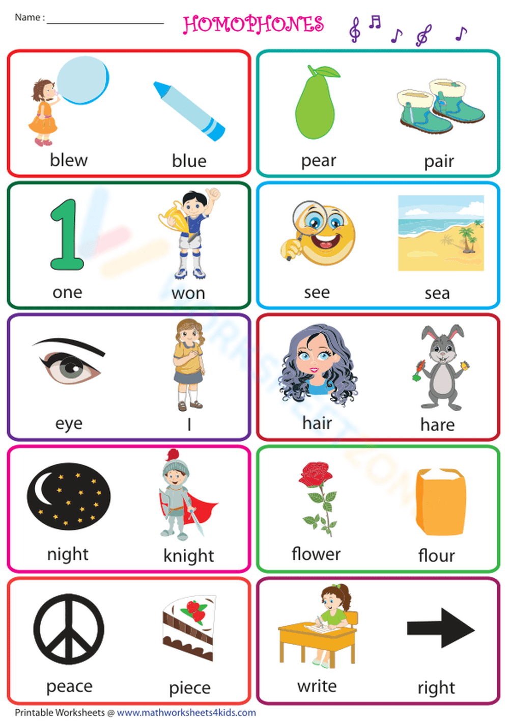 Homophones Chart Clear Up Word Confusion Now Worksheet