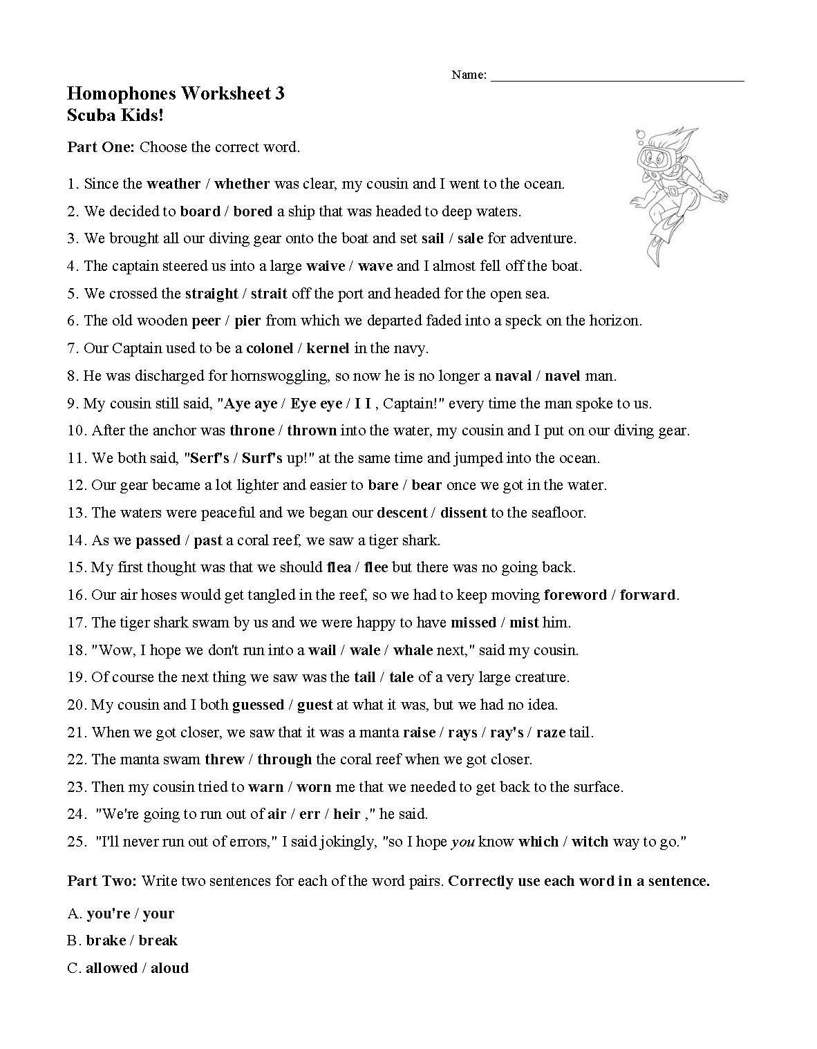 Homophones Word Choice Worksheets Language Arts Activities