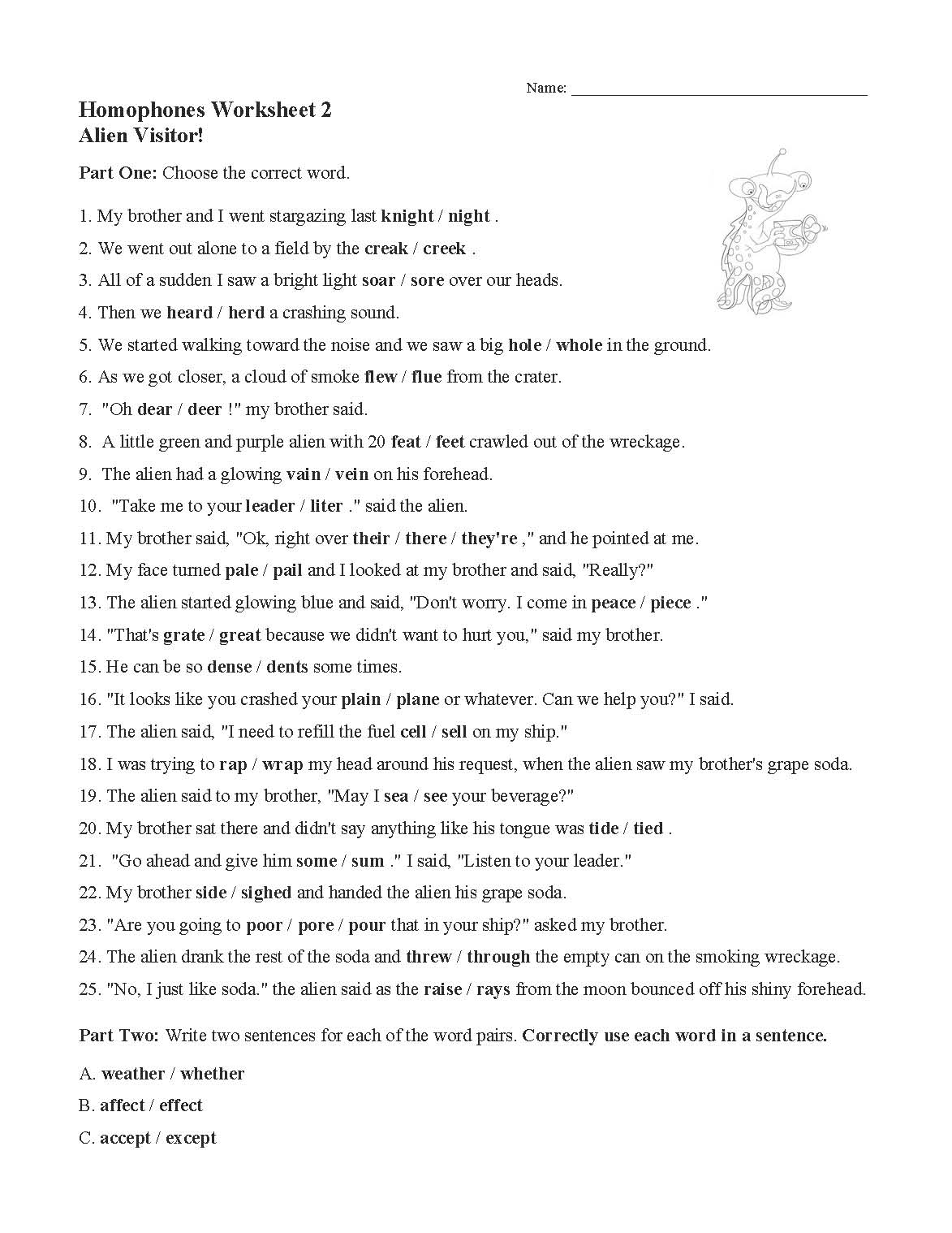 Homophones Word Choice Worksheets Language Arts Activities