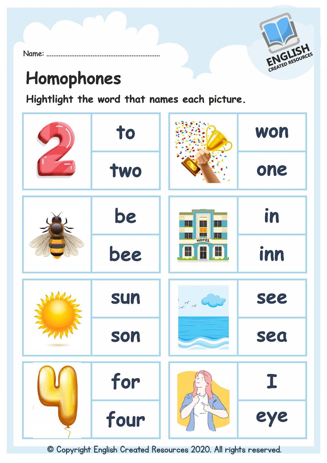 Homophones Worksheets English Created Resources