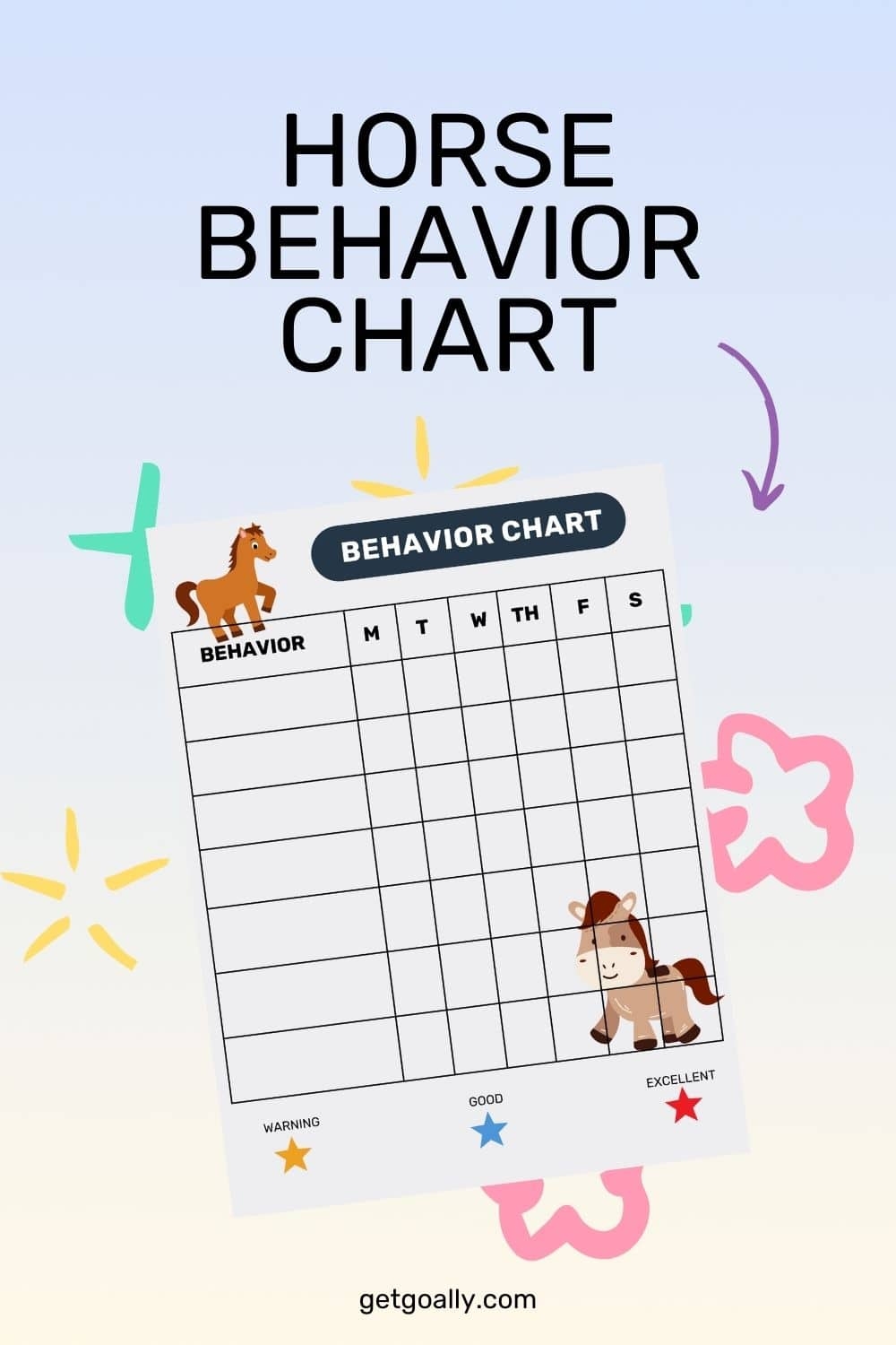 Horse Behavior Chart Free Printable Goally