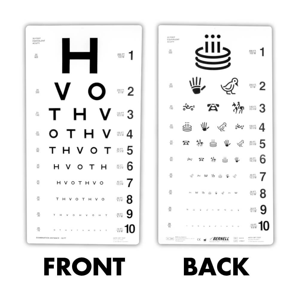 HOTV Eye Chart 20 Distance Amcon Labs