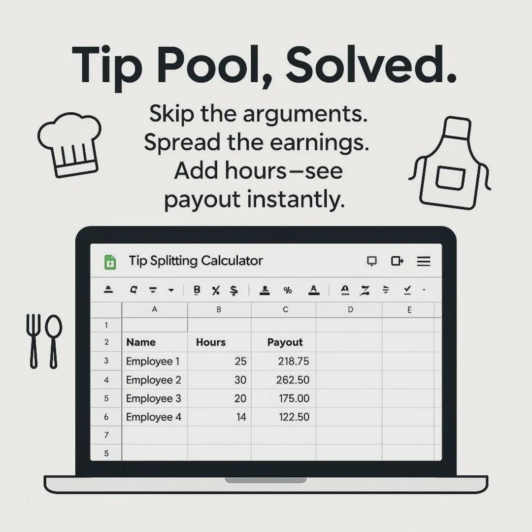 Hours Worked Tip Splitter Fast Fair Tip Calculator For Teams Google Sheets Template Etsy Hours Worked Tip Splitter Fast Fair Tip Calculator For Teams Google Sheets Template Etsy
